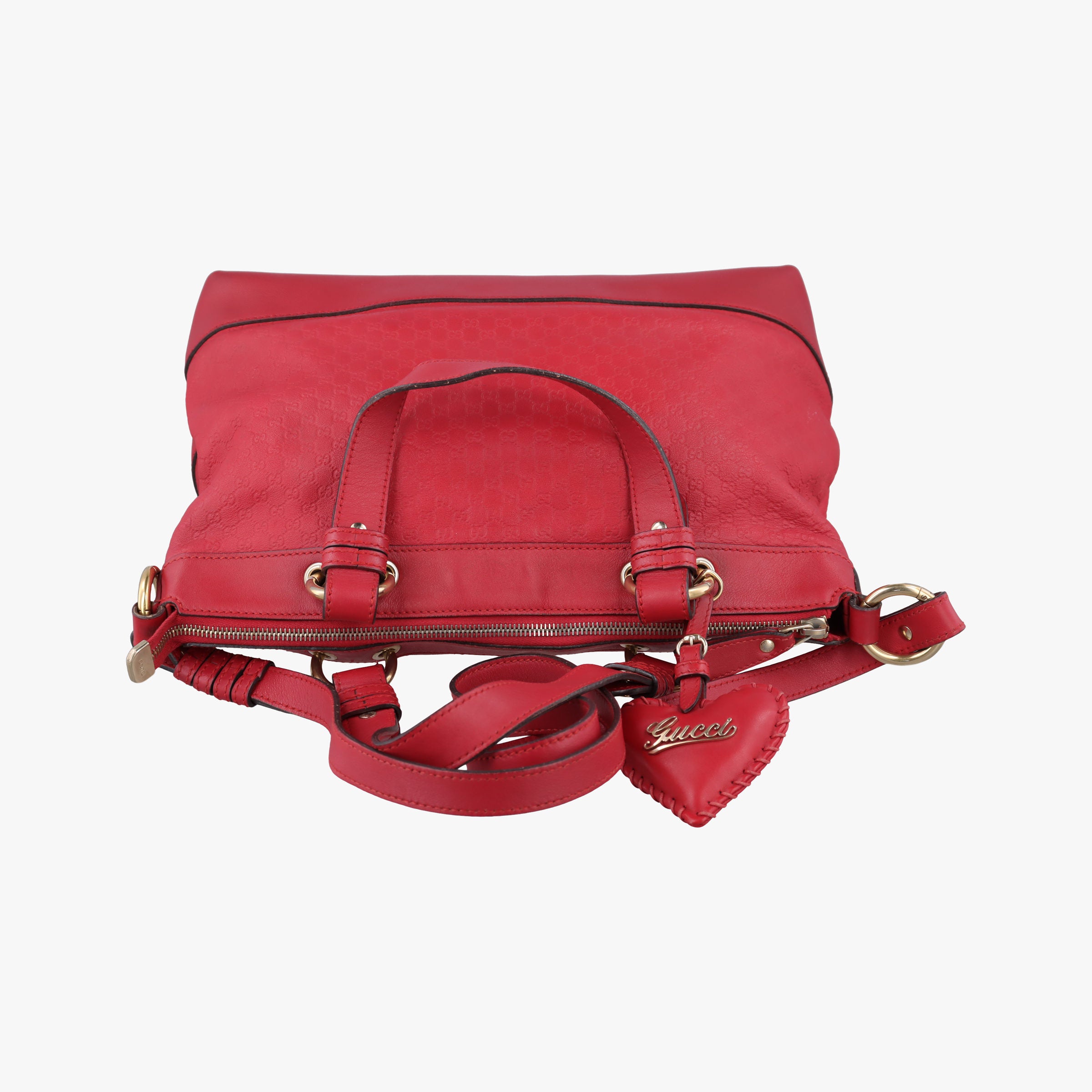 Pre-owned Gucci Valentine heart charm Red Leather 309122 shoulderbag | stylenewstar