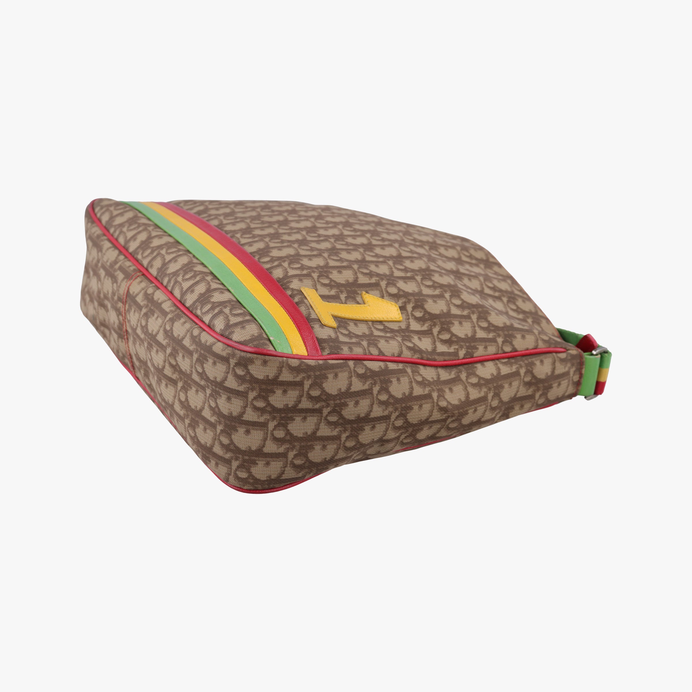 Pre-owned Christian Dior Rasta Trotter Messenger beige×Multicolour PVC coated canvas x leather  shoulderbag | stylenewstar