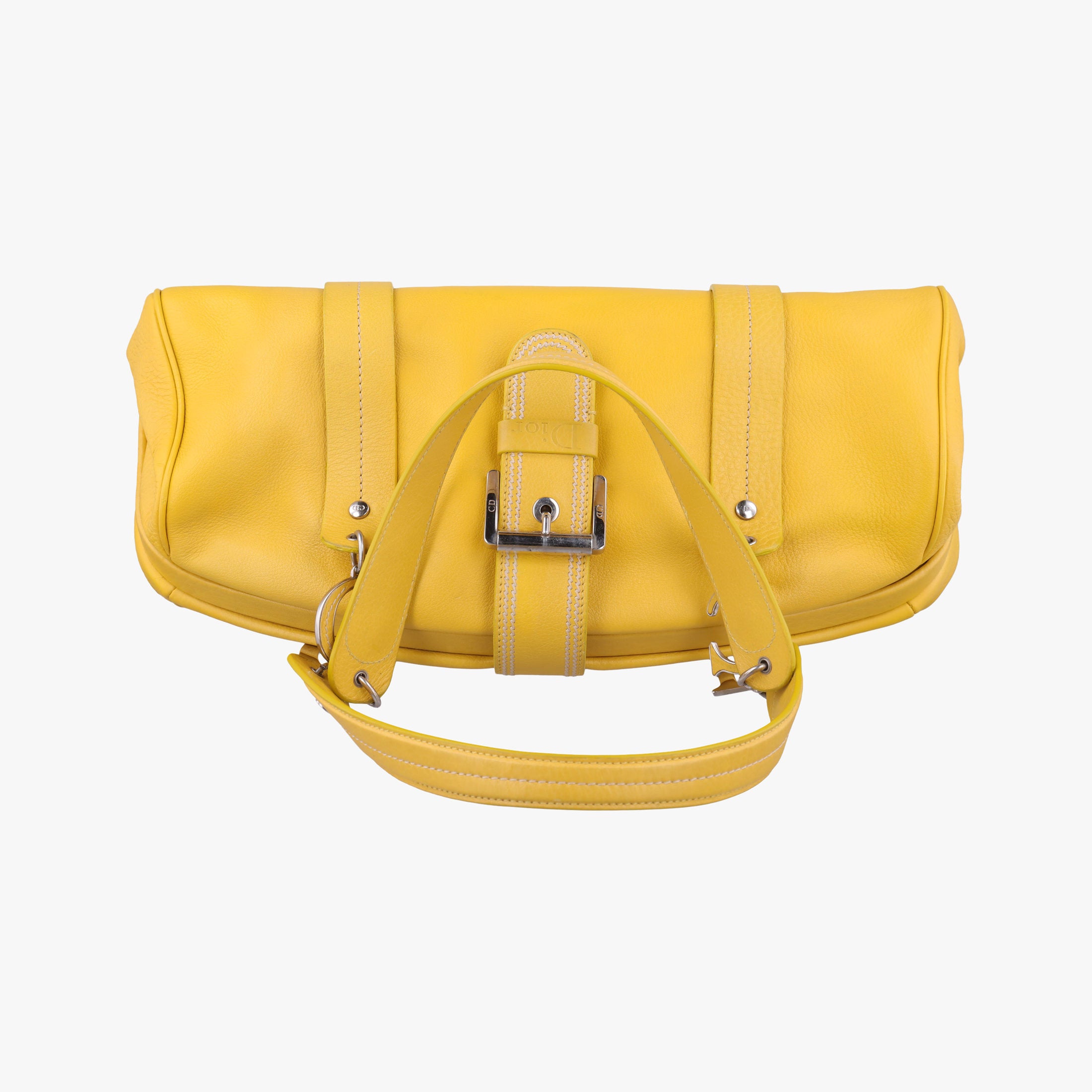 Pre-owned Christian Dior Detective Yellow Leather  handbag | stylenewstar