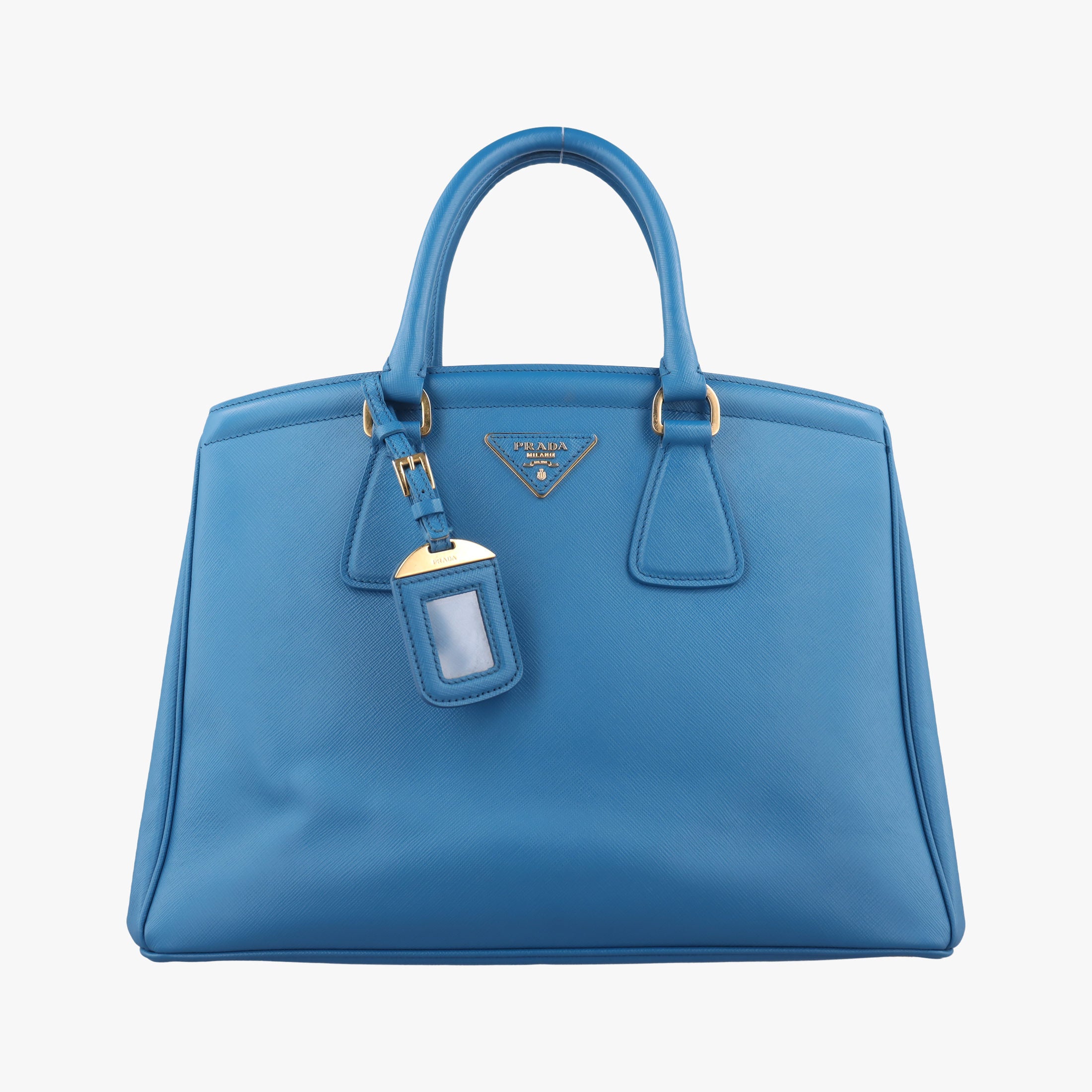 Pre-owned Prada Promenade Blue SAFFIANO Leather BN2538 handbag | stylenewstar