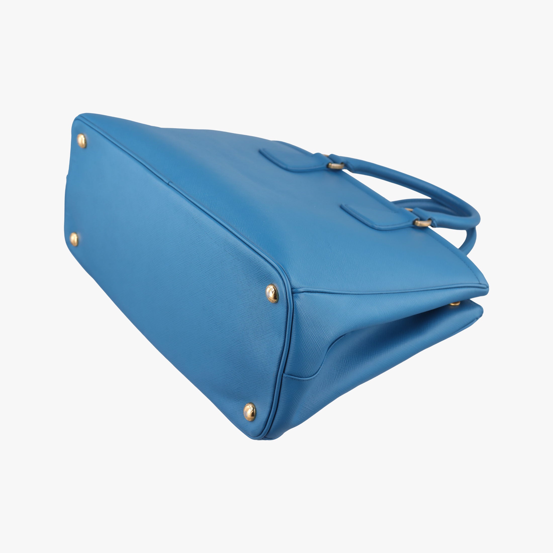 Pre-owned Prada Promenade Blue SAFFIANO Leather BN2538 handbag | stylenewstar