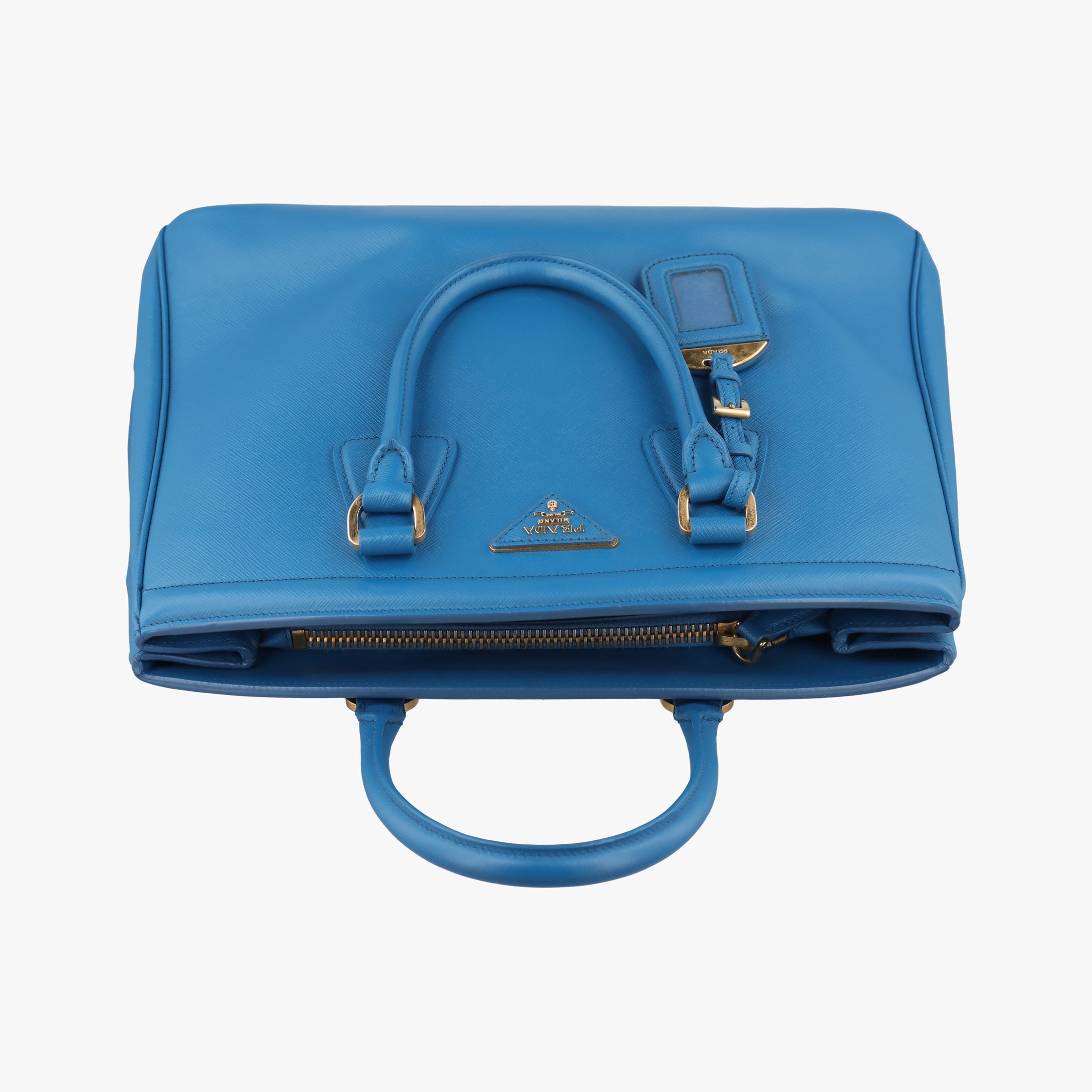 Pre-owned Prada Promenade Blue SAFFIANO Leather BN2538 handbag | stylenewstar