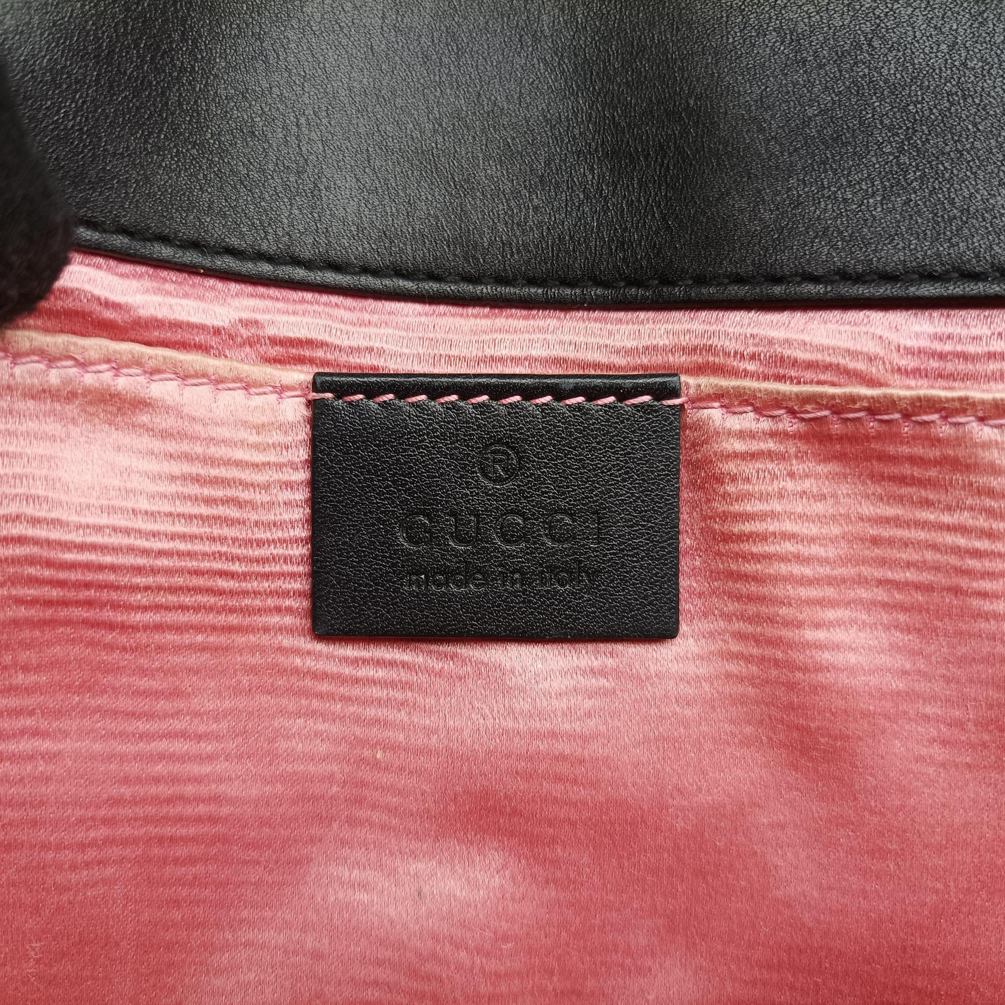 Pre-owned Gucci GG Marmont Black velour 446744 shoulderbag | stylenewstar