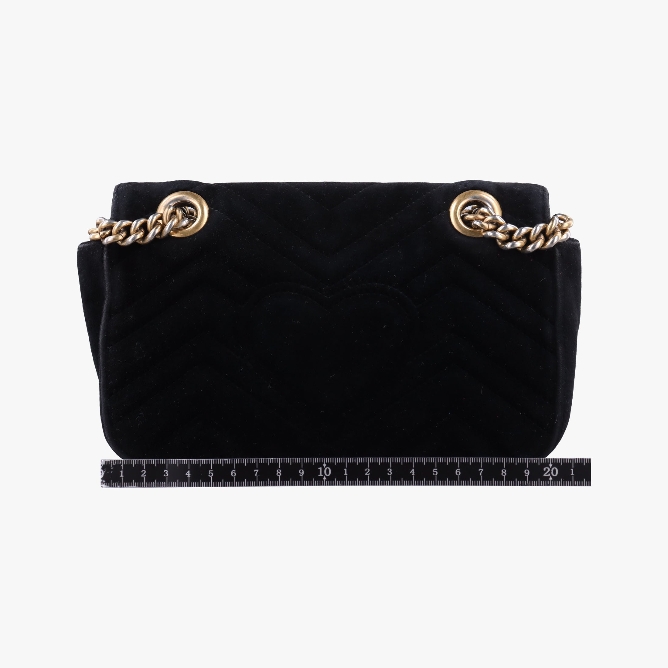 Pre-owned Gucci GG Marmont Black velour 446744 shoulderbag | stylenewstar