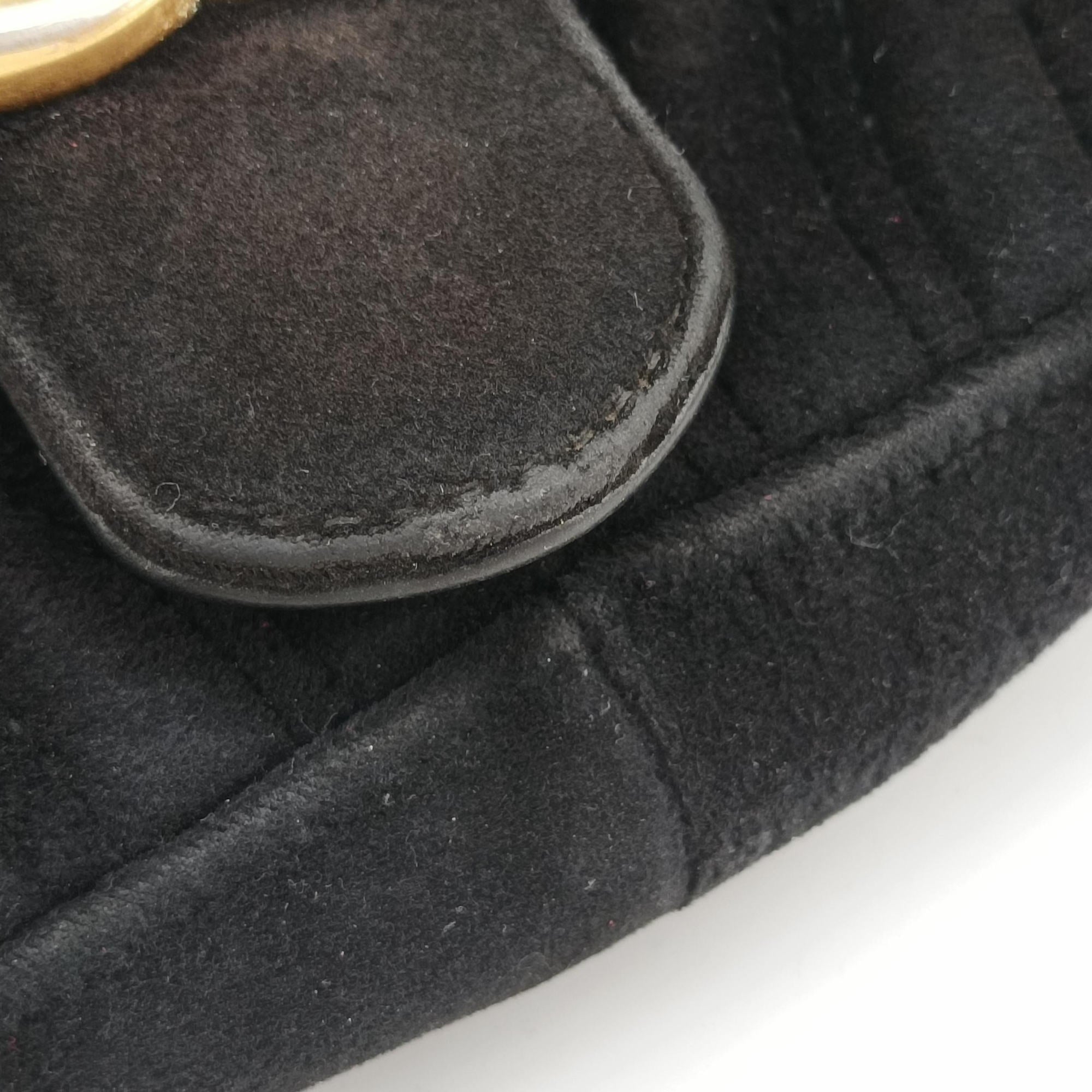 Pre-owned Gucci GG Marmont Black velour 446744 shoulderbag | stylenewstar
