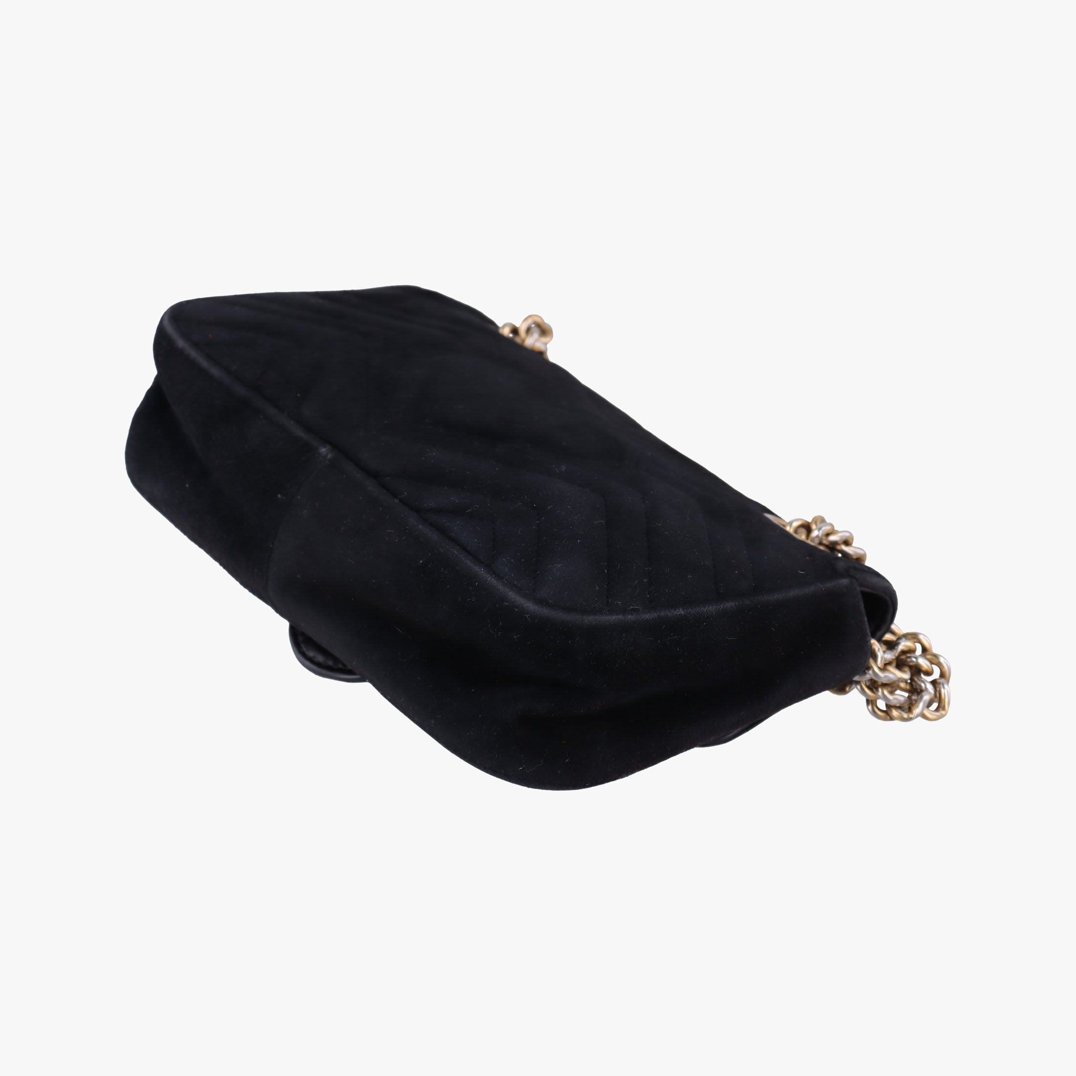 Pre-owned Gucci GG Marmont Black velour 446744 shoulderbag | stylenewstar