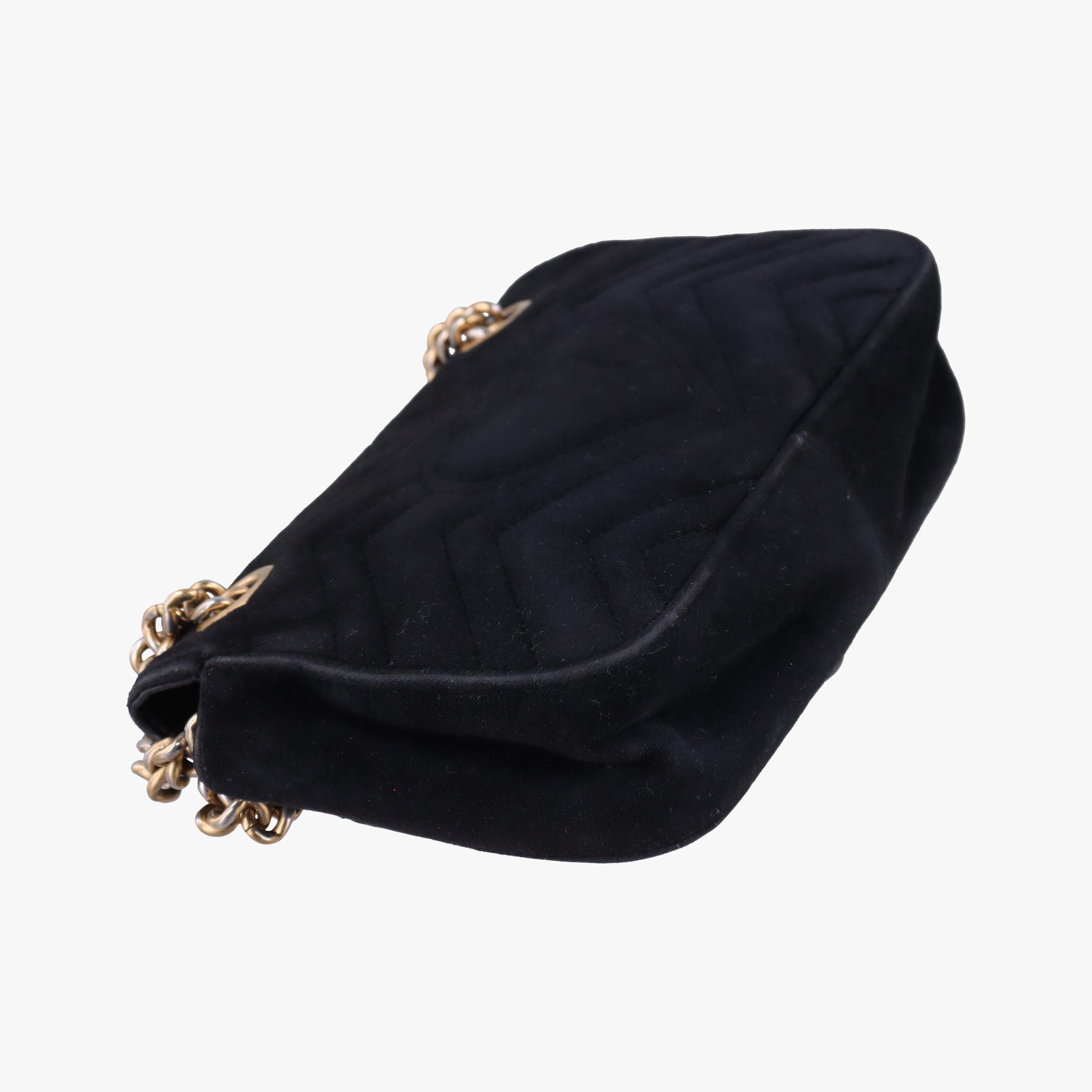 Pre-owned Gucci GG Marmont Black velour 446744 shoulderbag | stylenewstar