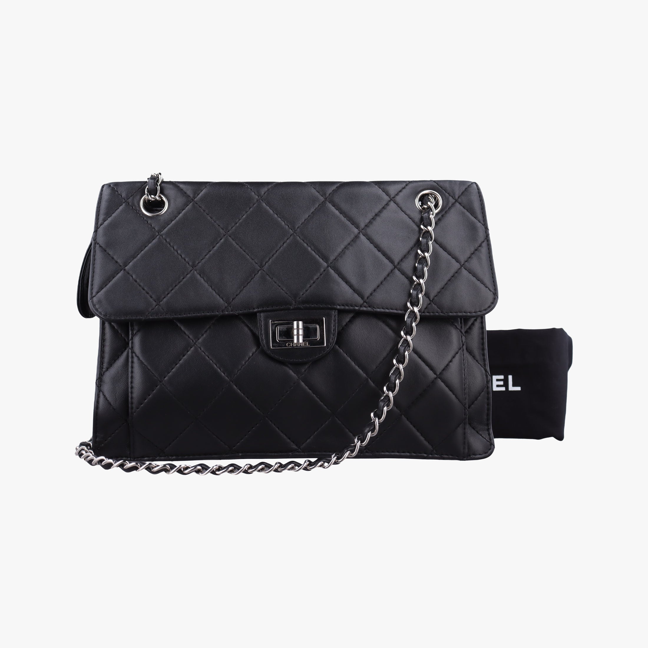 Pre-owned Chanel 2.55 Matelasse Black lambskin A65613 shoulderbag | stylenewstar