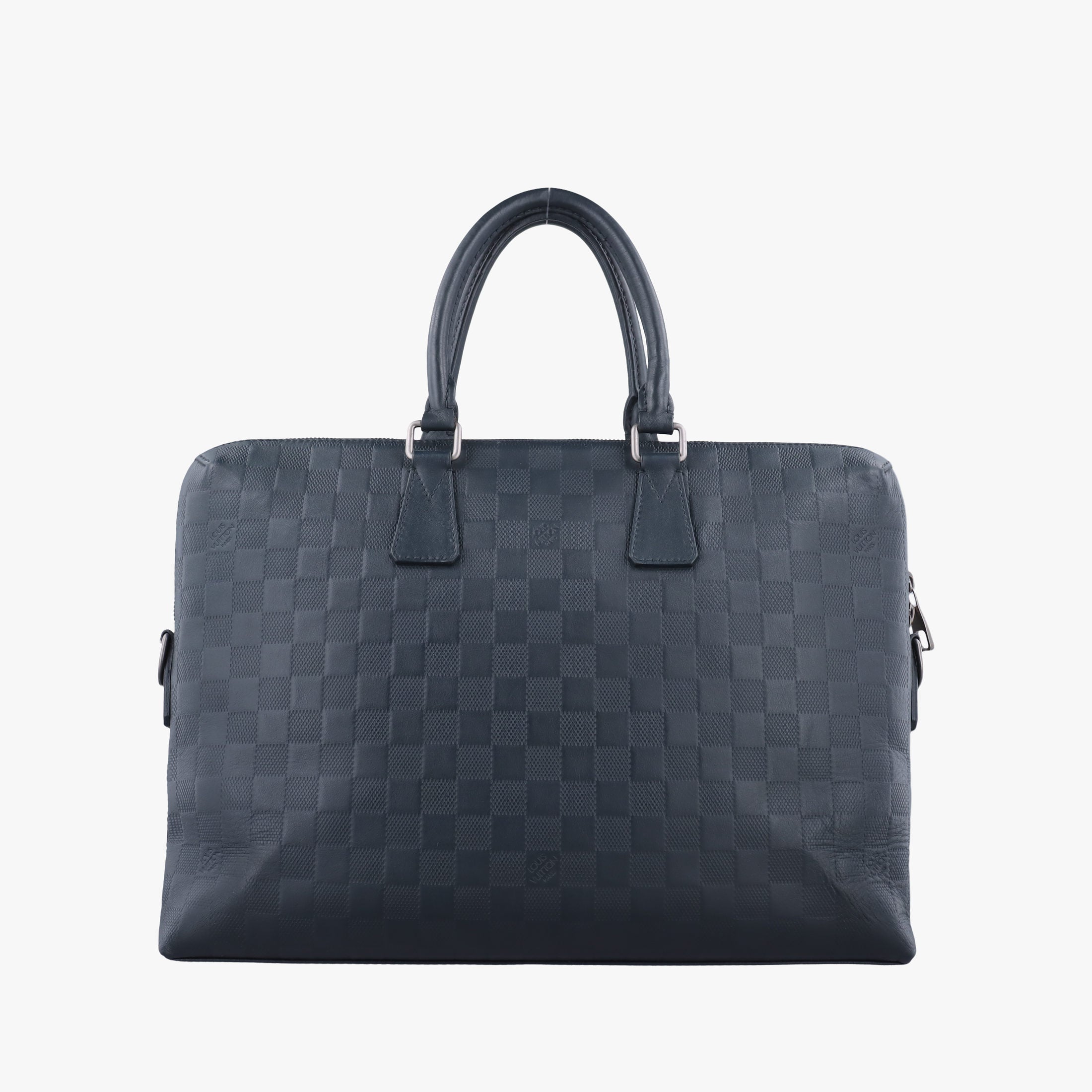 Pre-owned Louis Vuitton Porte Documents Jour navy Damier Infini N48224 handbag | stylenewstar