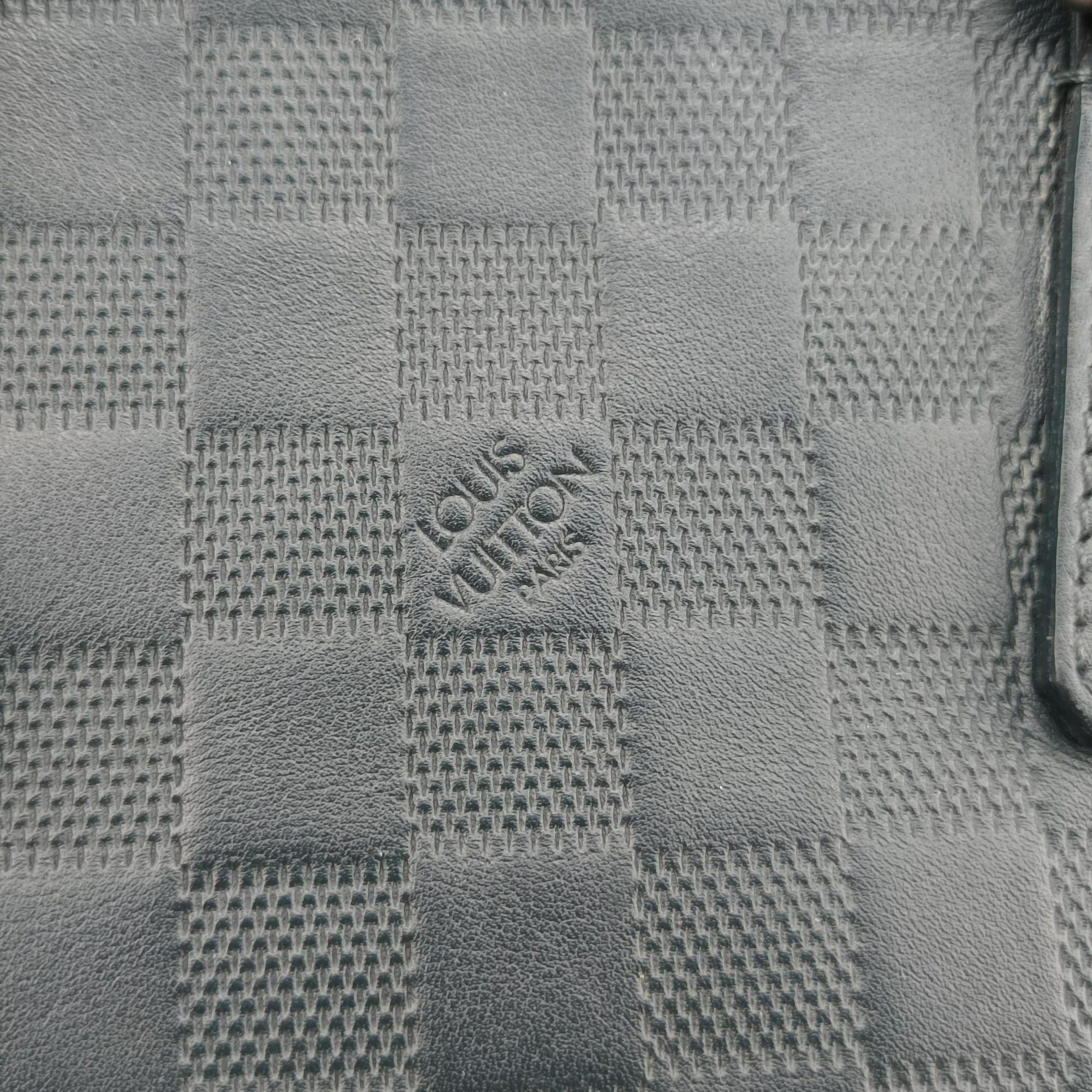 Pre-owned Louis Vuitton Porte Documents Jour navy Damier Infini N48224 handbag | stylenewstar
