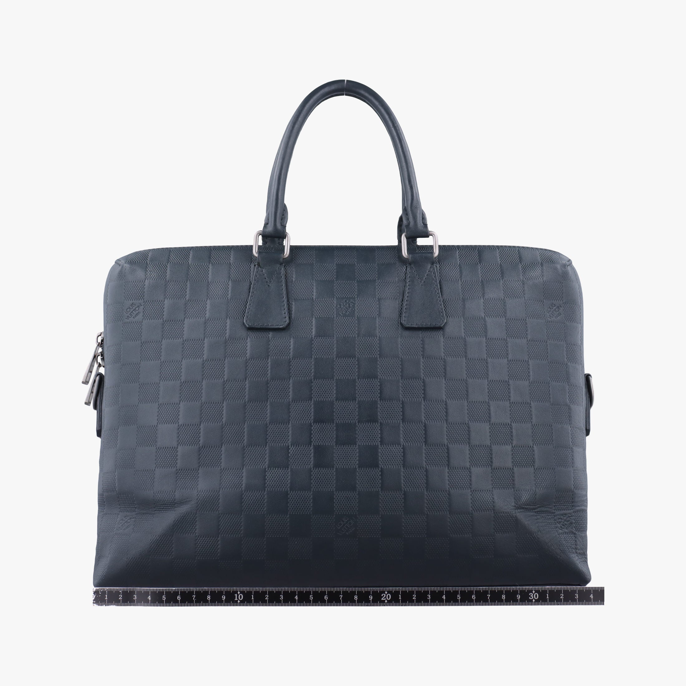 Pre-owned Louis Vuitton Porte Documents Jour navy Damier Infini N48224 handbag | stylenewstar
