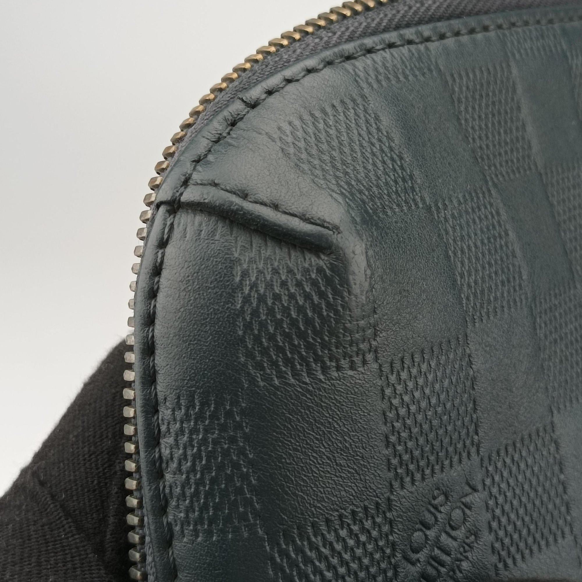 Pre-owned Louis Vuitton Porte Documents Jour navy Damier Infini N48224 handbag | stylenewstar