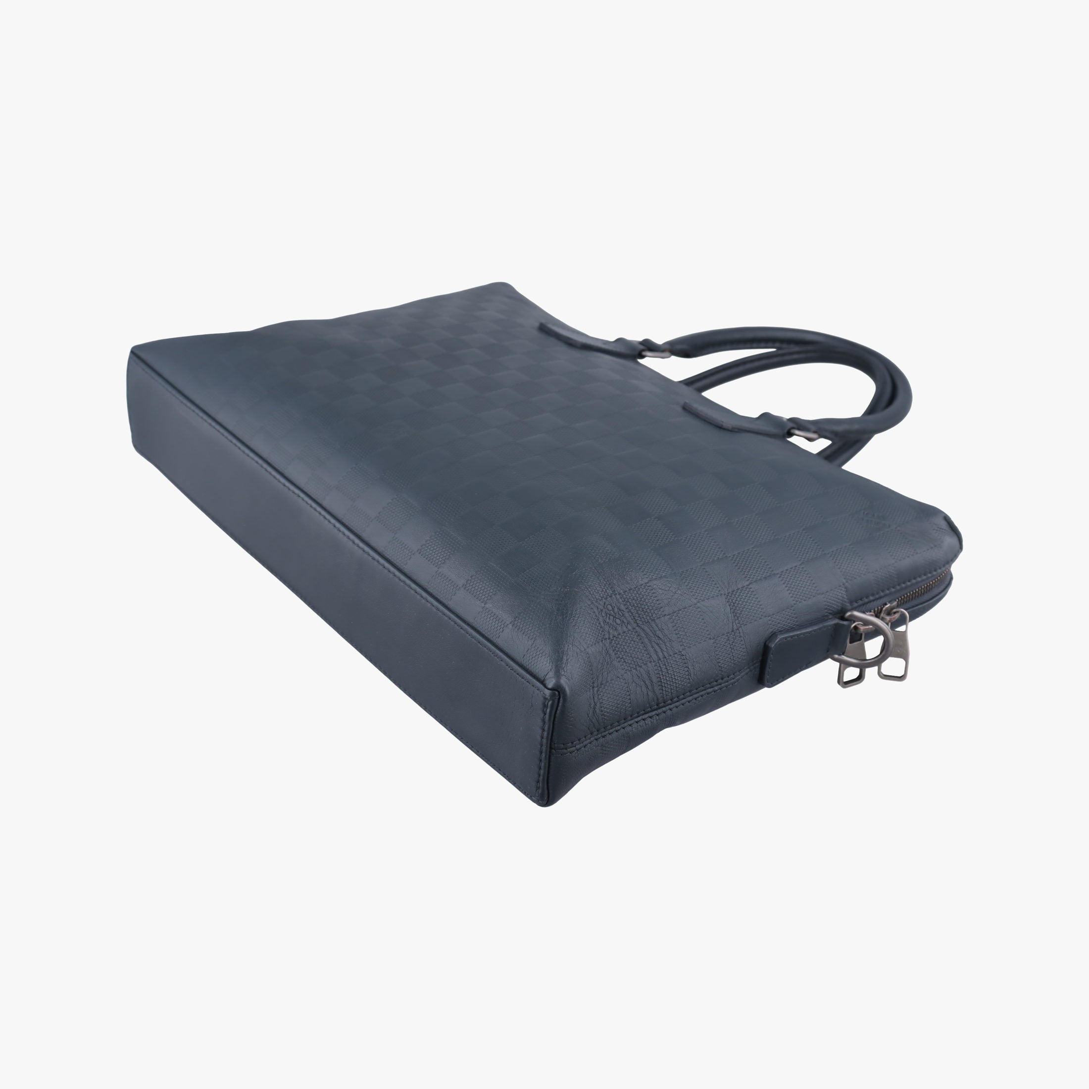 Pre-owned Louis Vuitton Porte Documents Jour navy Damier Infini N48224 handbag | stylenewstar