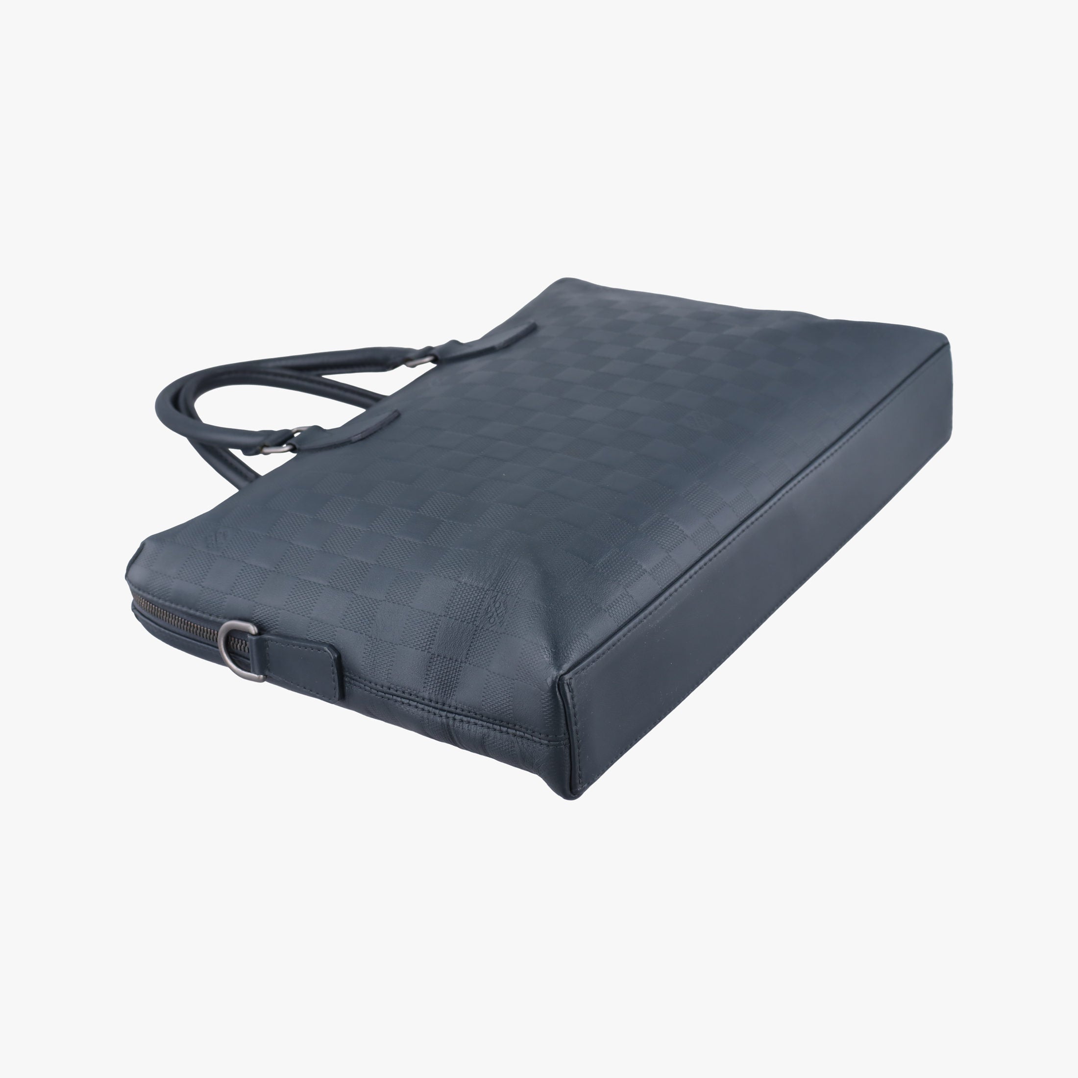 Pre-owned Louis Vuitton Porte Documents Jour navy Damier Infini N48224 handbag | stylenewstar