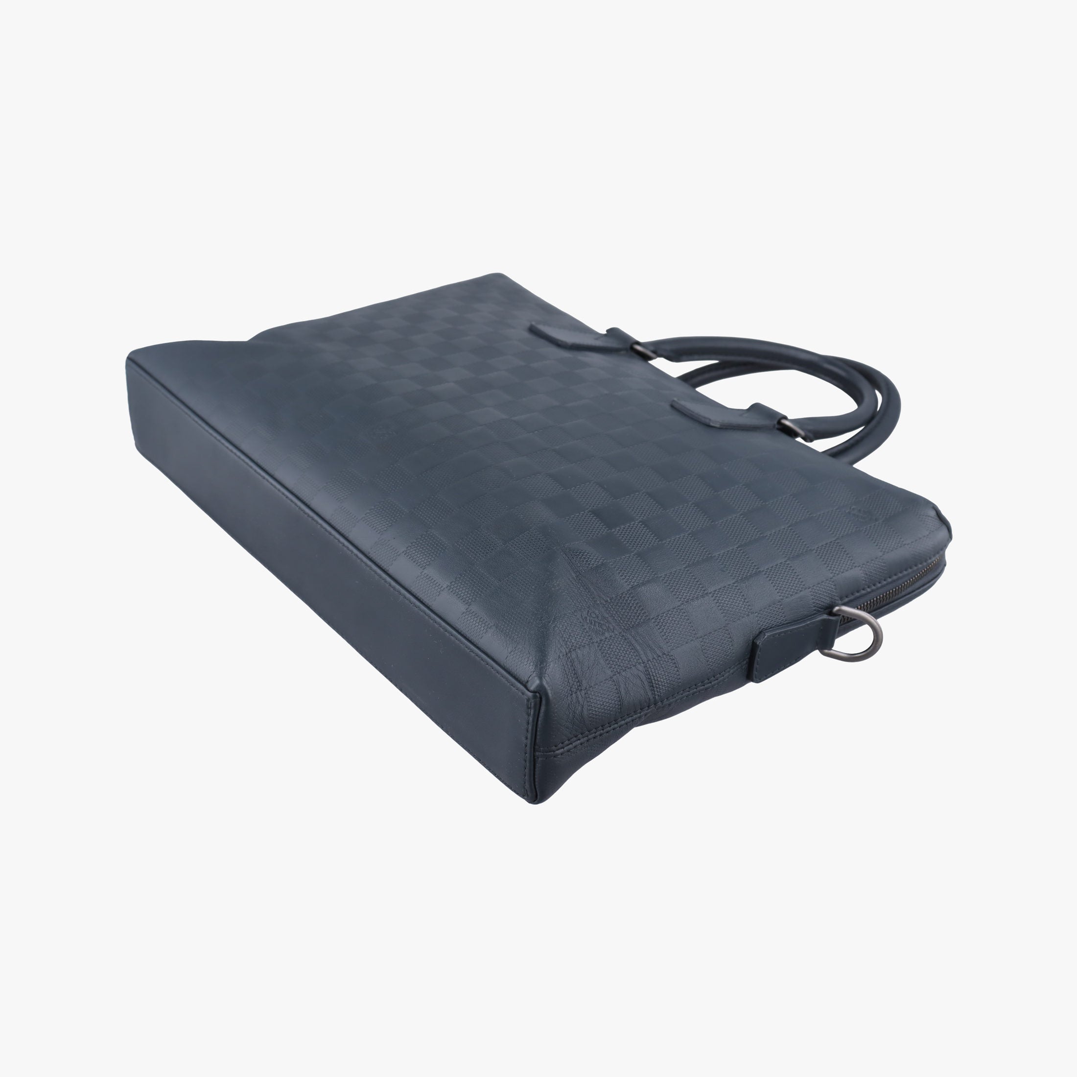 Pre-owned Louis Vuitton Porte Documents Jour navy Damier Infini N48224 handbag | stylenewstar
