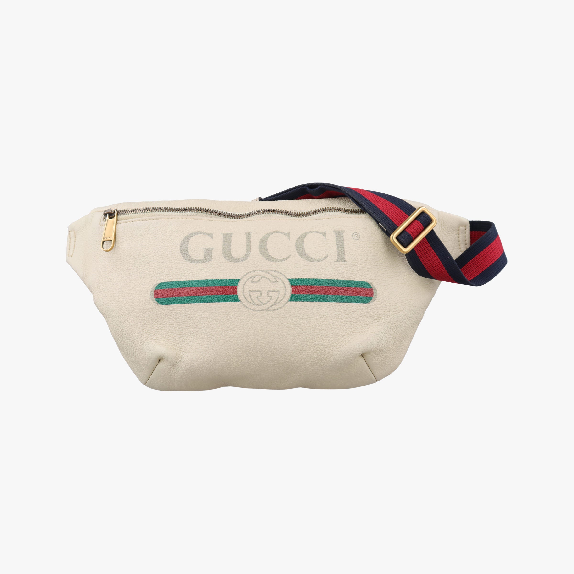 Vintage Gucci Gucci Print White Leather 530412 bum bag/waist bag | stylenewstar