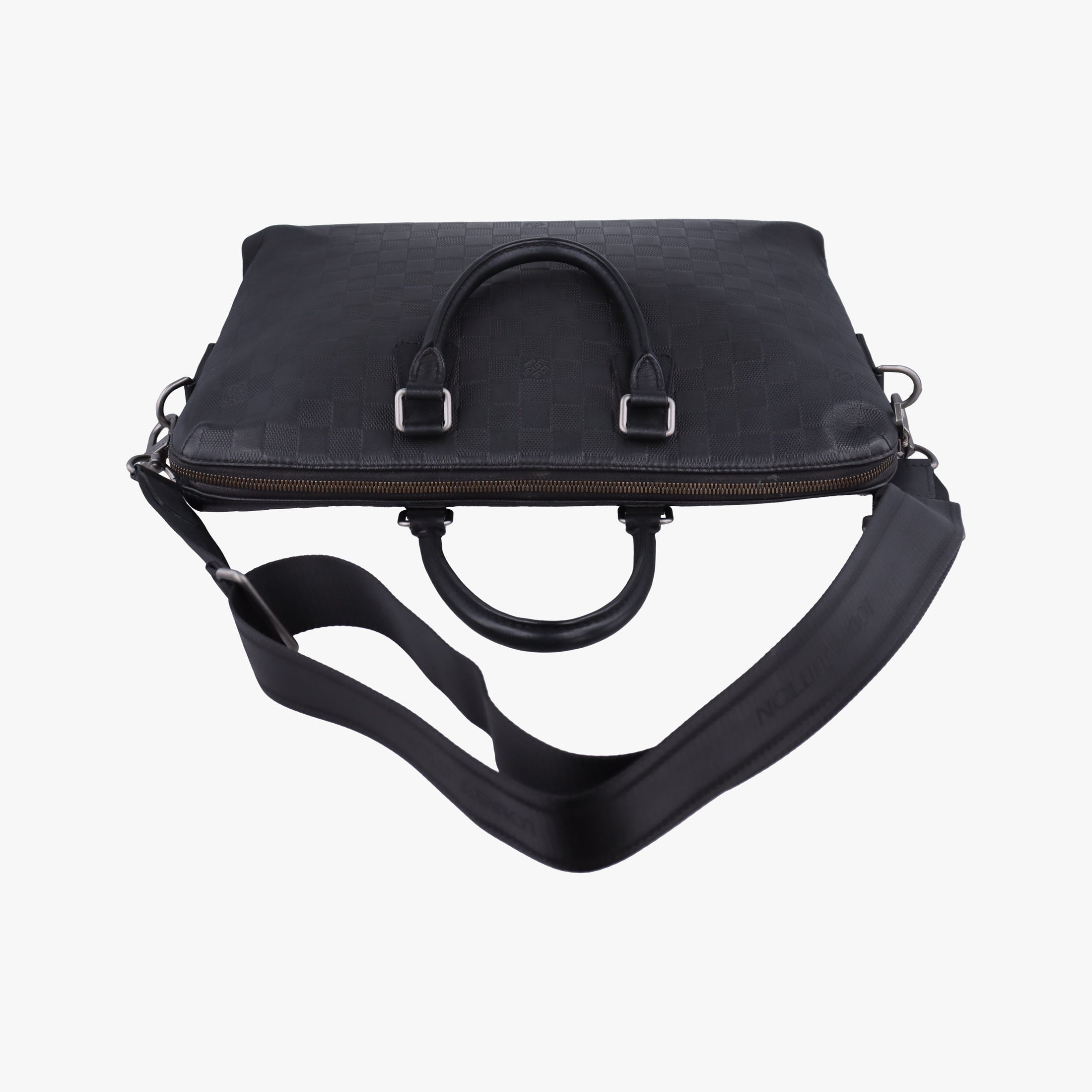 Secondhand Louis Vuitton Porte Documents Jour Noir Damier Graphite N48224 shoulderbag | stylenewstar