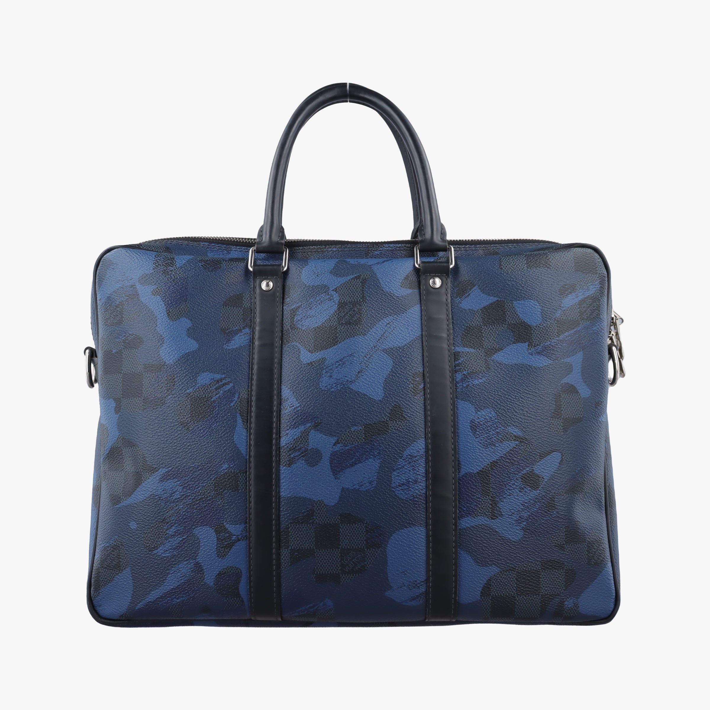 Pre-owned Louis Vuitton Porte Documents VoyagePM Blue Camouflage Damier Cobalt Canvas N41507 handbag | stylenewstar