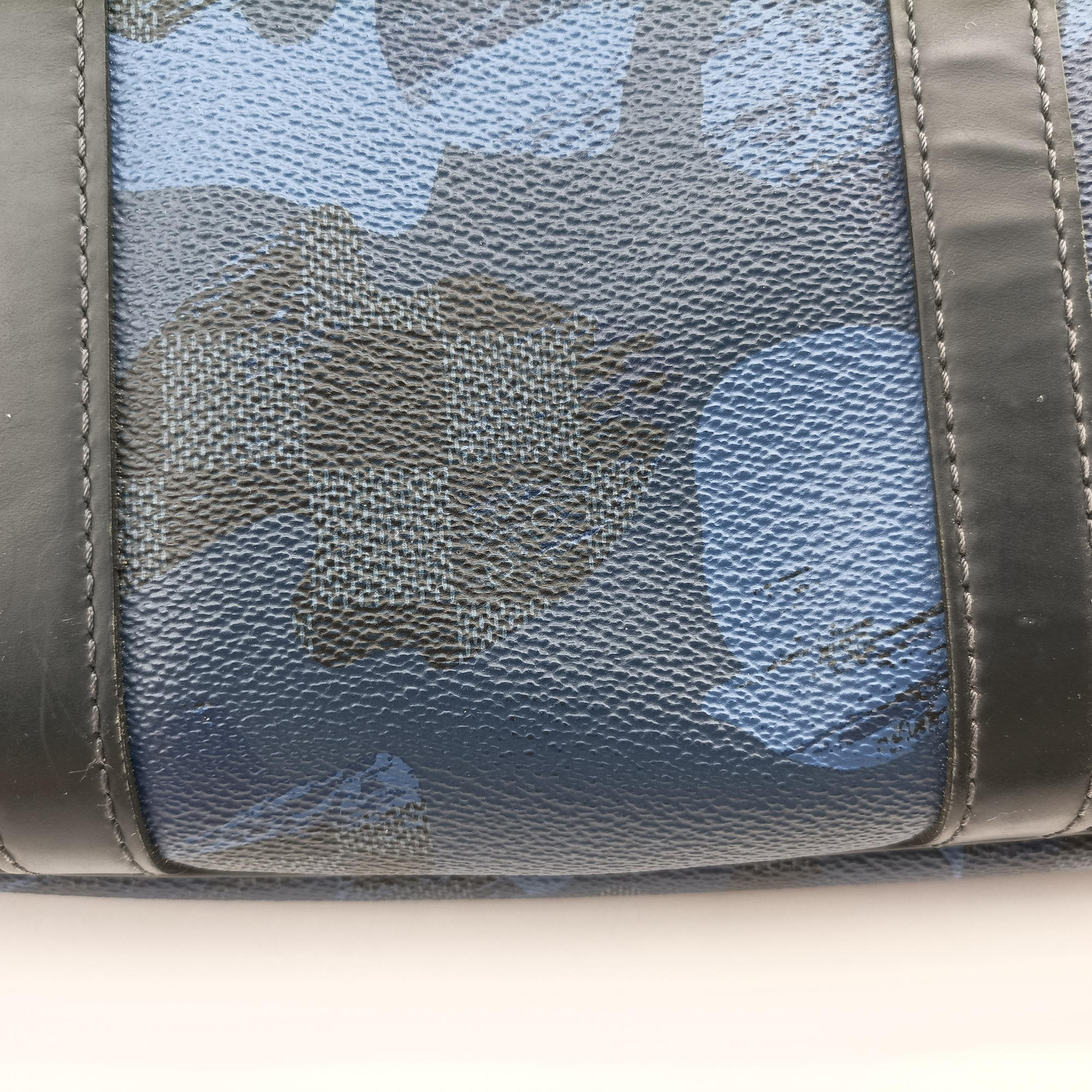 Pre-owned Louis Vuitton Porte Documents VoyagePM Blue Camouflage Damier Cobalt Canvas N41507 handbag | stylenewstar