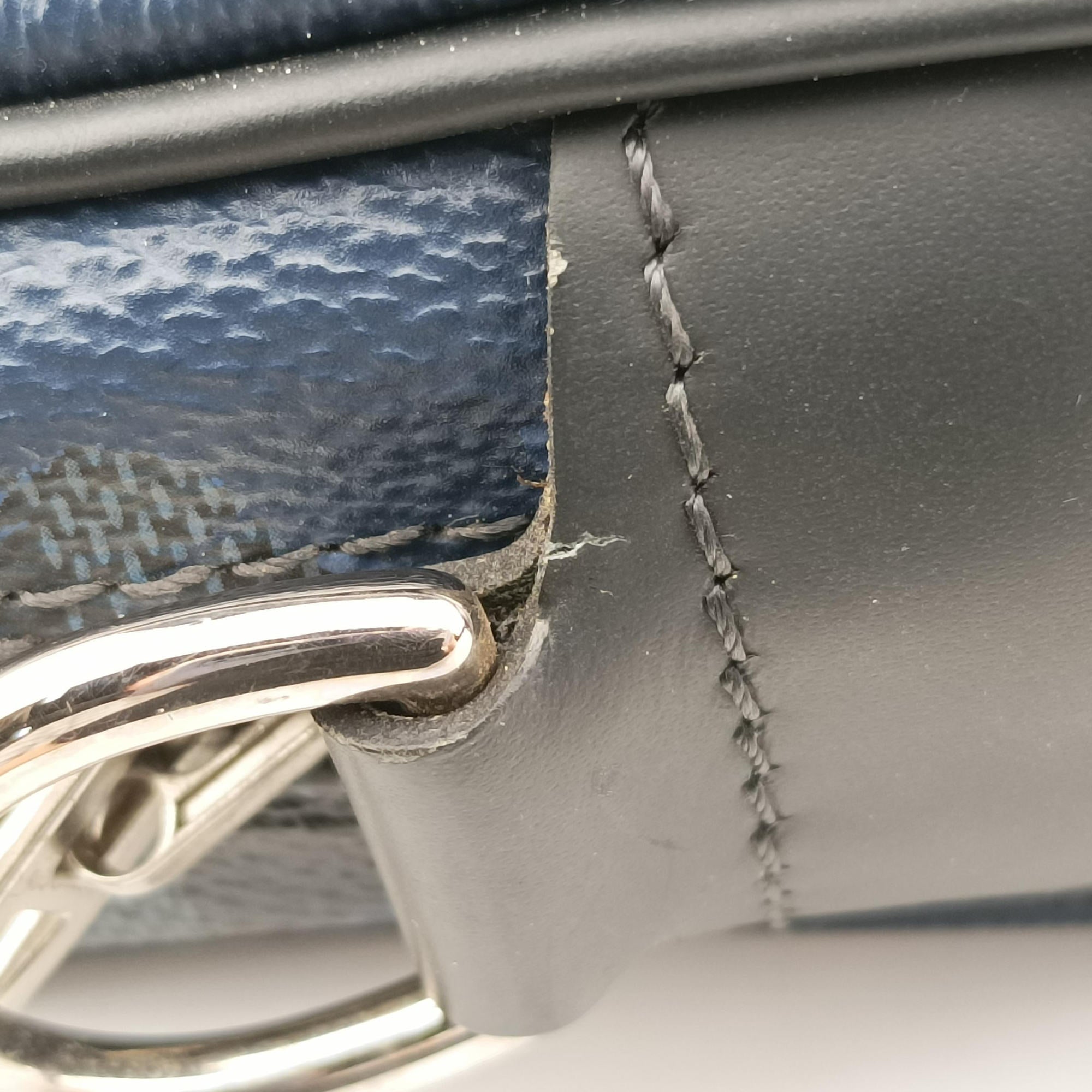 Pre-owned Louis Vuitton Porte Documents VoyagePM Blue Camouflage Damier Cobalt Canvas N41507 handbag | stylenewstar