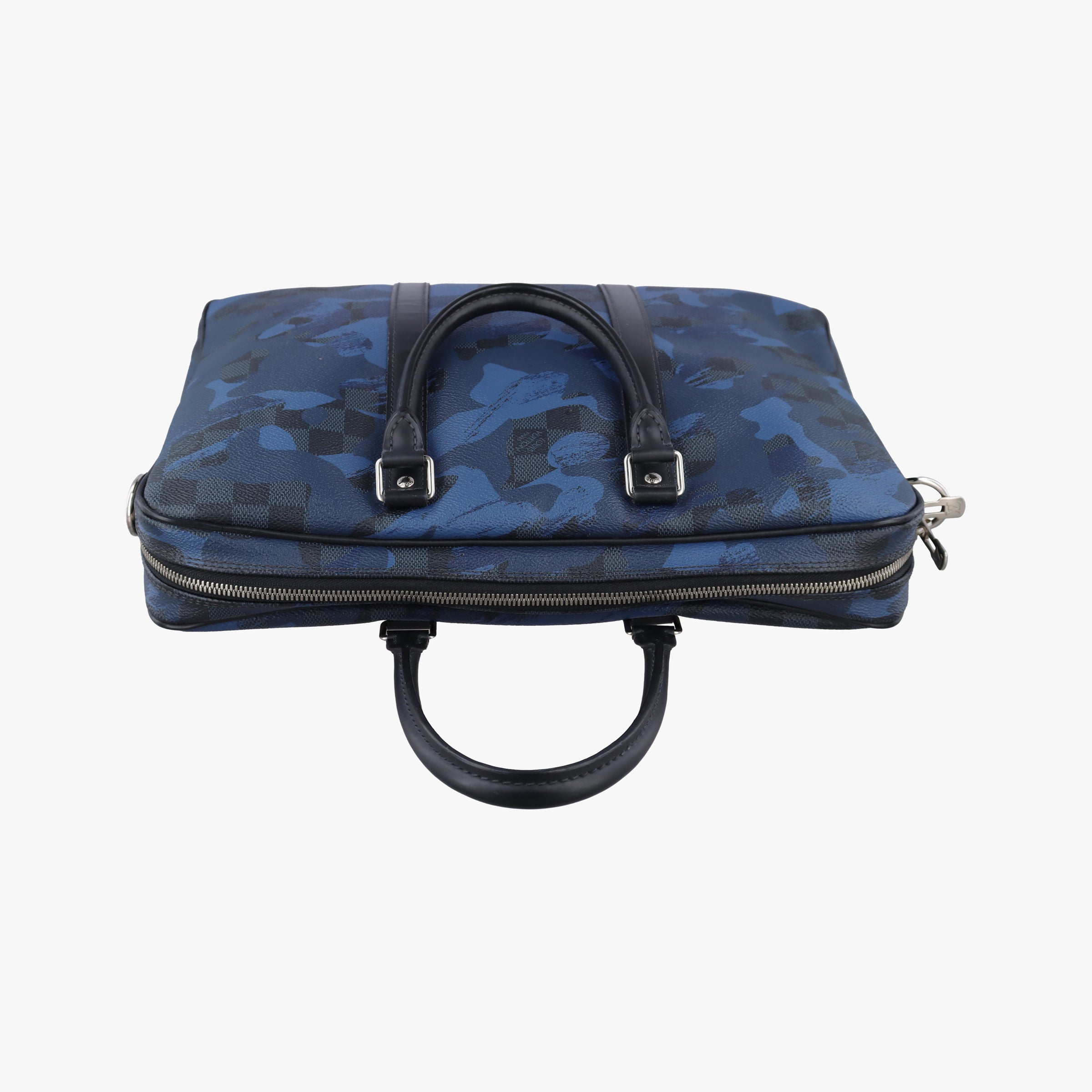 Pre-owned Louis Vuitton Porte Documents VoyagePM Blue Camouflage Damier Cobalt Canvas N41507 handbag | stylenewstar