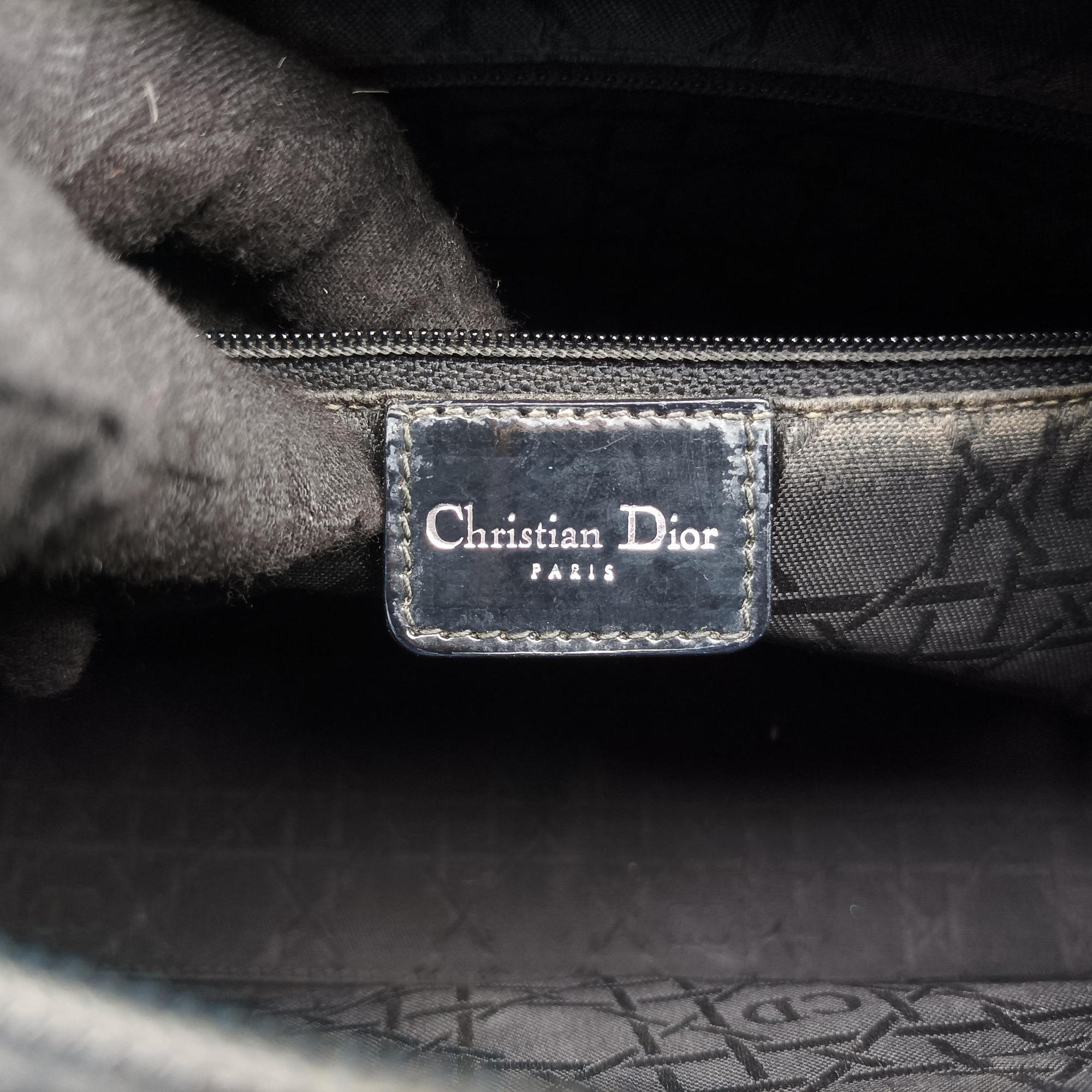 Pre-owned Christian Dior Lady Dior Zebra × Black Pony-style Calfskin × Calf Leather  handbag | stylenewstar