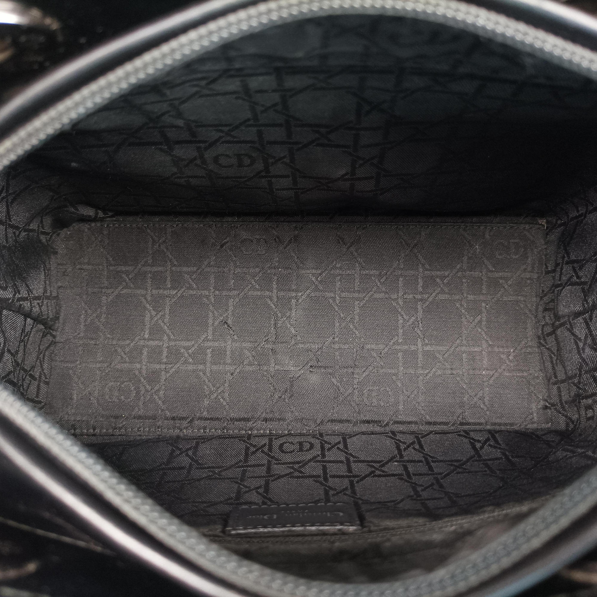 Pre-owned Christian Dior Lady Dior Zebra × Black Pony-style Calfskin × Calf Leather  handbag | stylenewstar