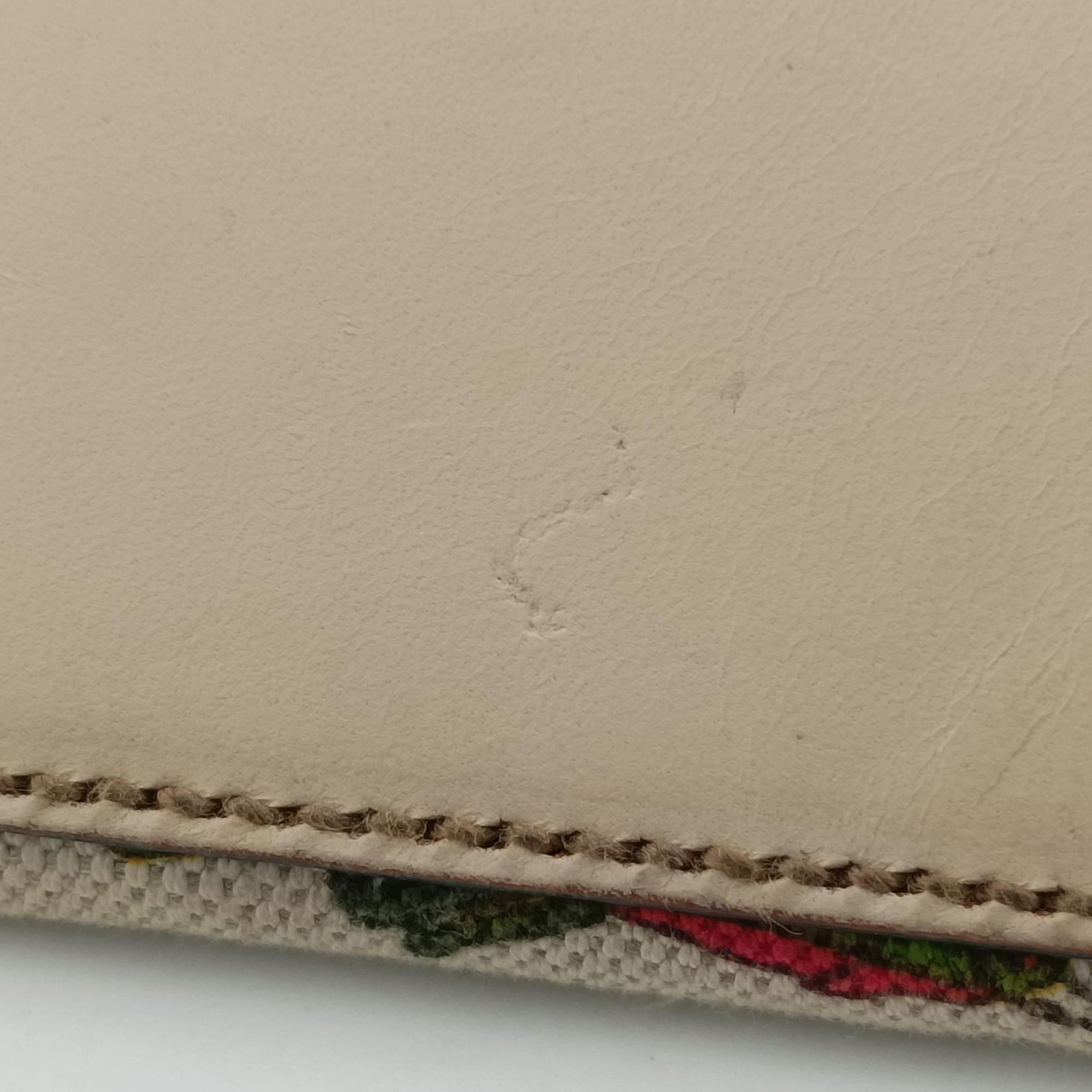 Vintage Gucci Bamboo Floral White×multicolor canvas×leather 137394 handbag | stylenewstar