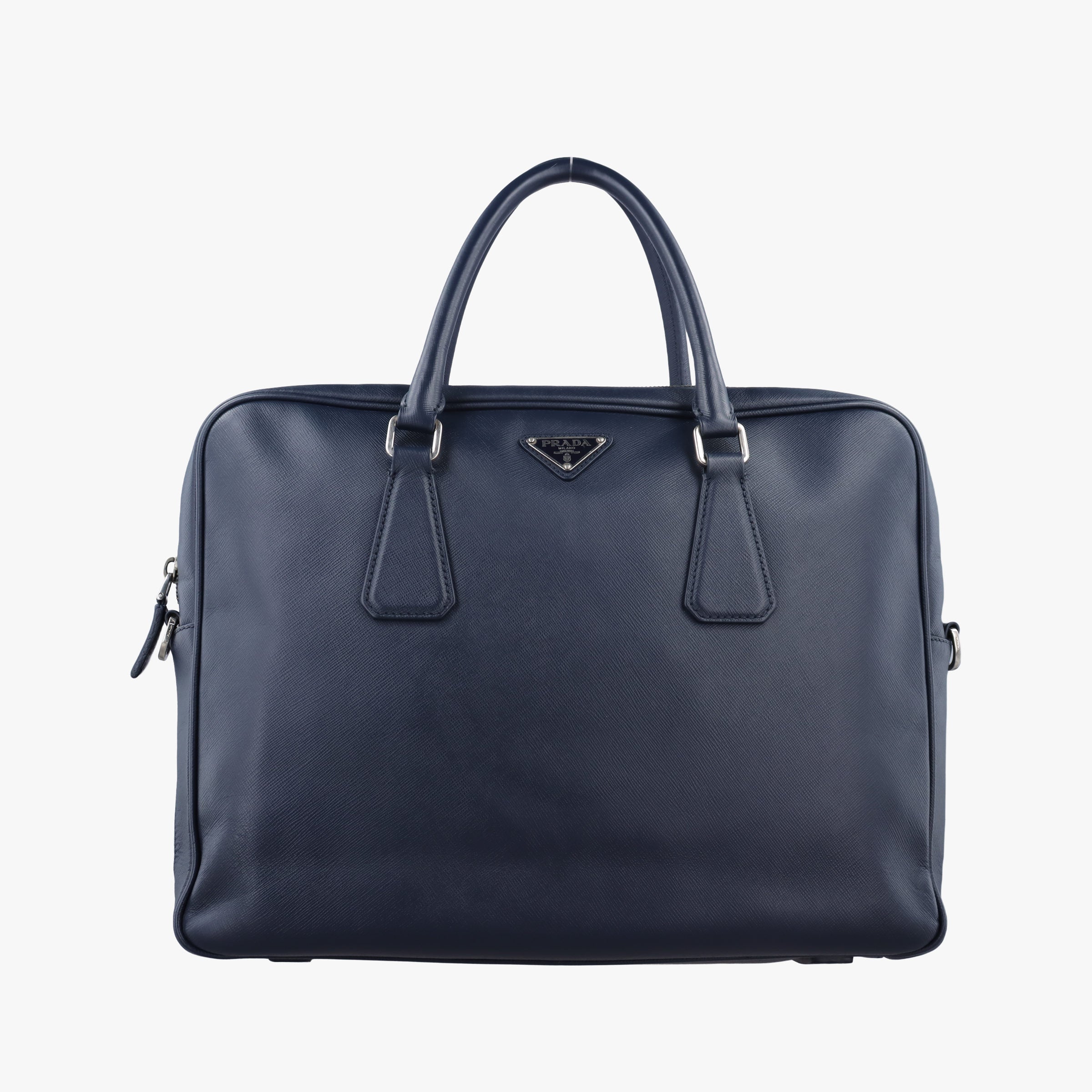 Secondhand Prada Business Briefcase Navy SAFFIANO Leather 2VE011 handbag | stylenewstar