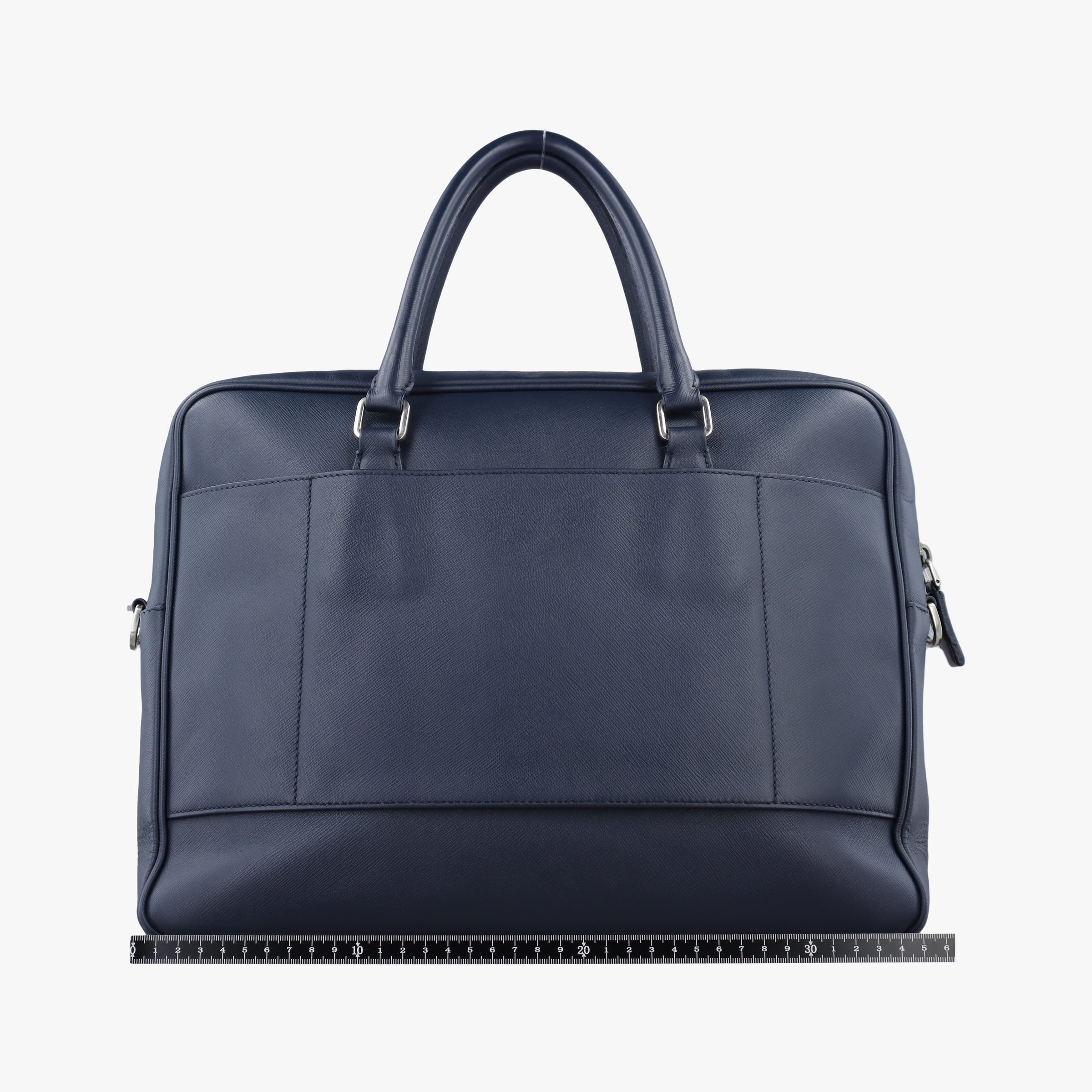 Secondhand Prada Business Briefcase Navy SAFFIANO Leather 2VE011 handbag | stylenewstar