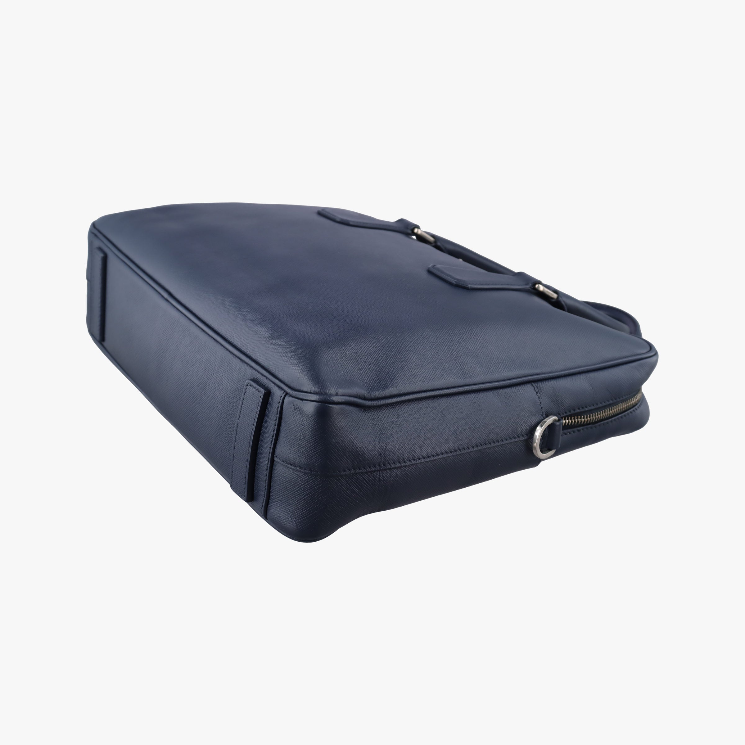 Secondhand Prada Business Briefcase Navy SAFFIANO Leather 2VE011 handbag | stylenewstar