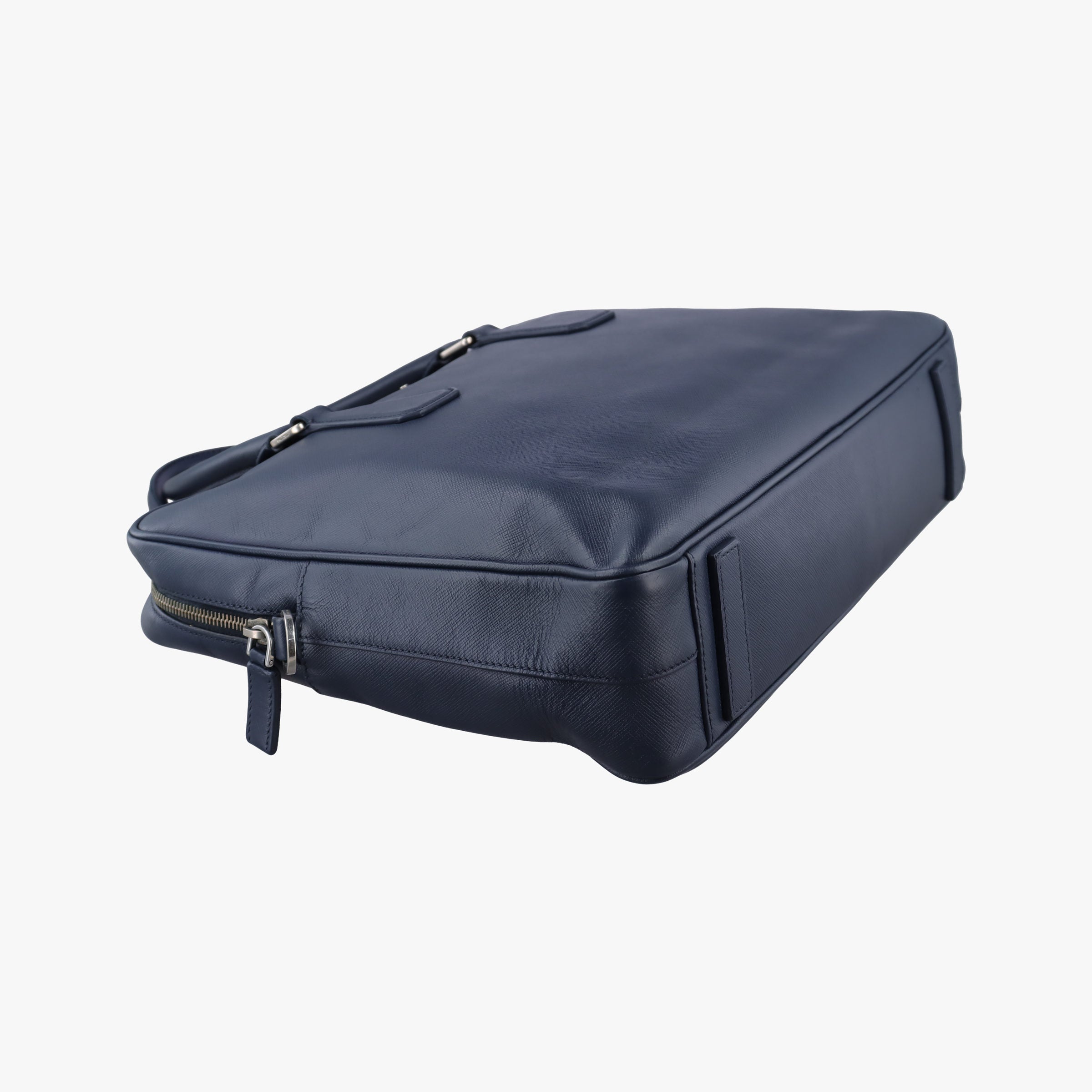 Secondhand Prada Business Briefcase Navy SAFFIANO Leather 2VE011 handbag | stylenewstar