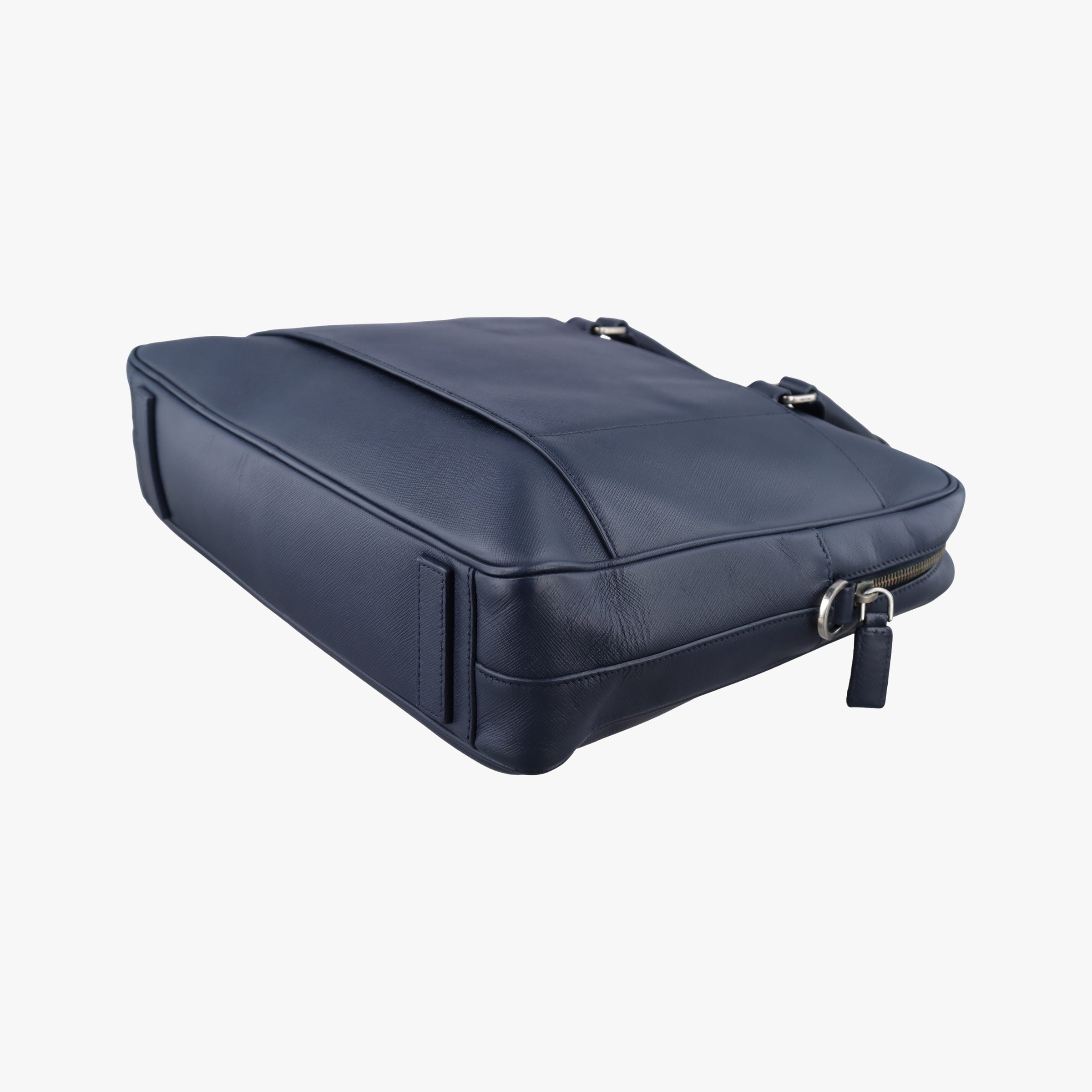 Secondhand Prada Business Briefcase Navy SAFFIANO Leather 2VE011 handbag | stylenewstar
