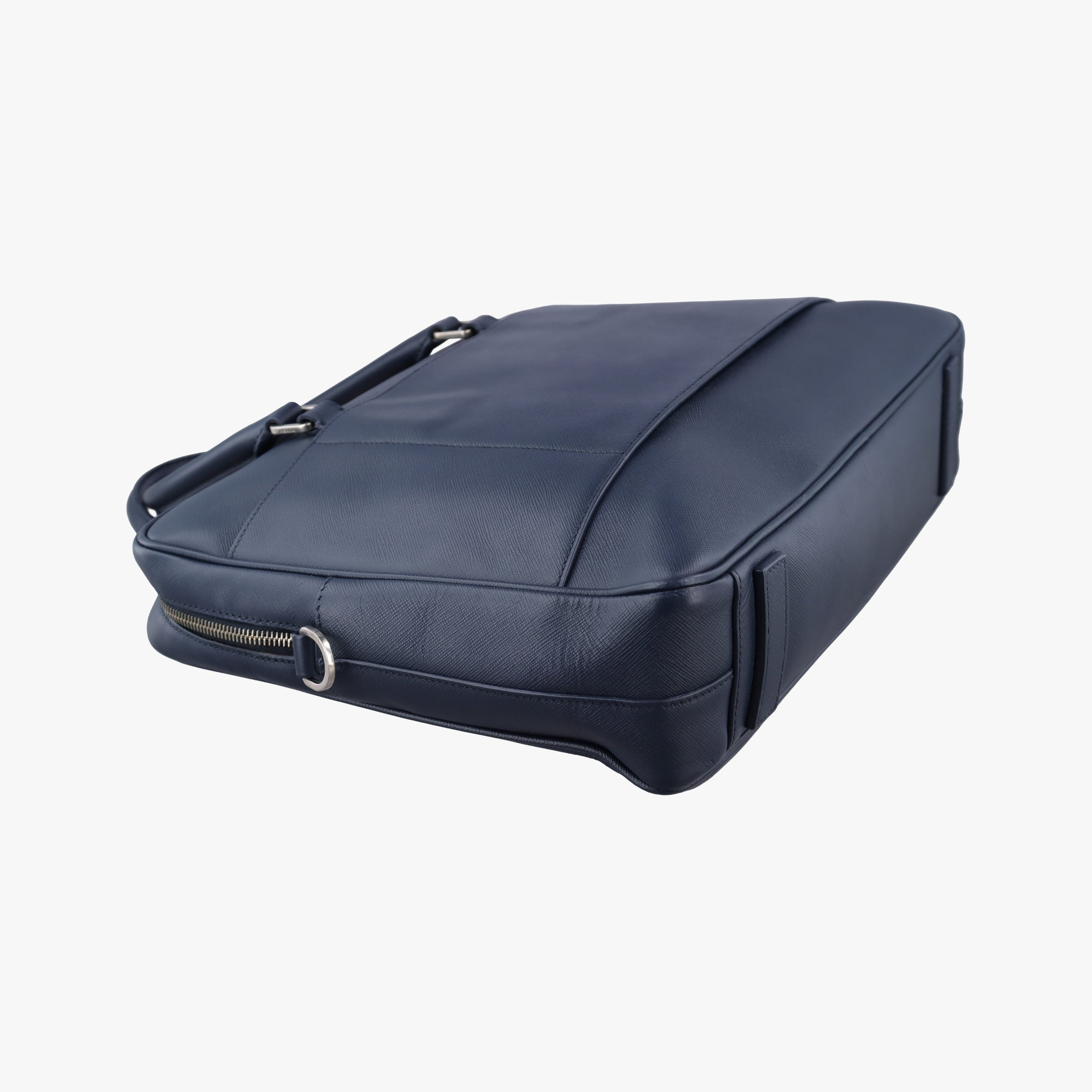 Secondhand Prada Business Briefcase Navy SAFFIANO Leather 2VE011 handbag | stylenewstar