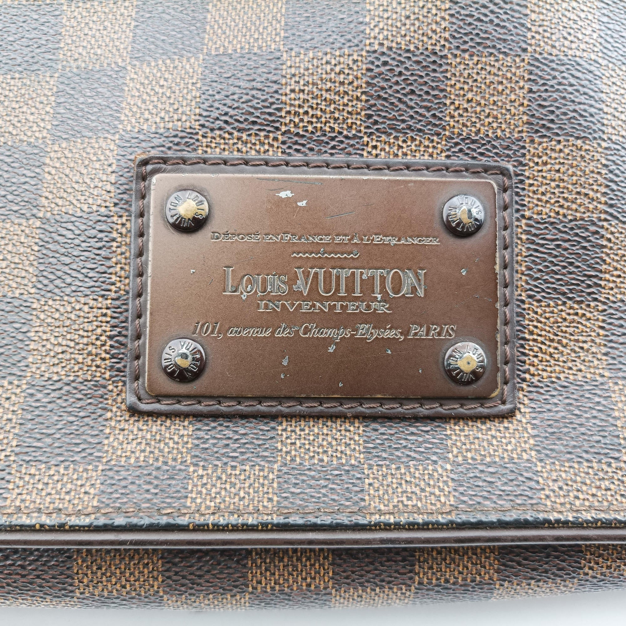 Pre-owned Louis Vuitton BROOKLYN MM EBENE Damier Canvas N51211 shoulderbag | stylenewstar