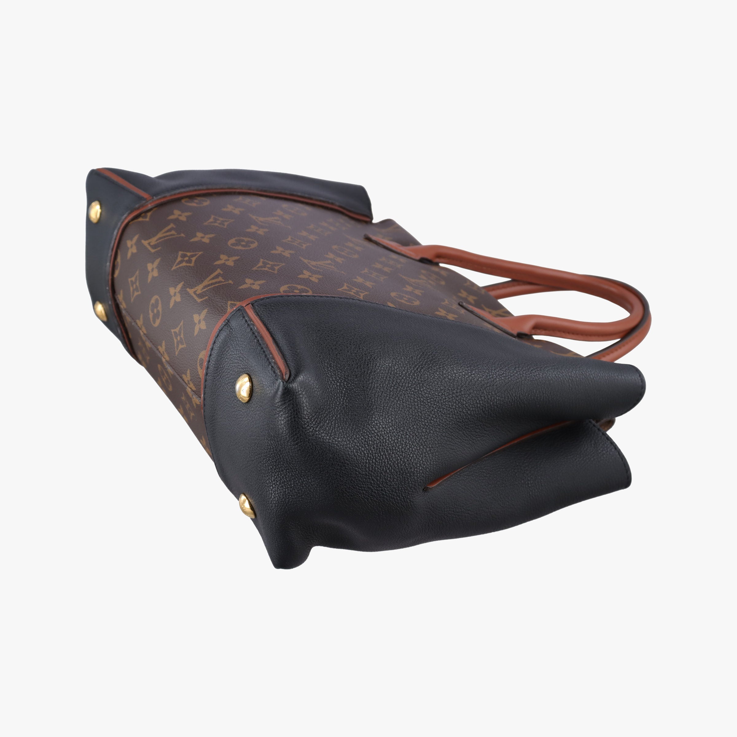 Secondhand Louis Vuitton Tote W PM Brown×black Monogram Canvas×calf leather M40942 handbag | stylenewstar