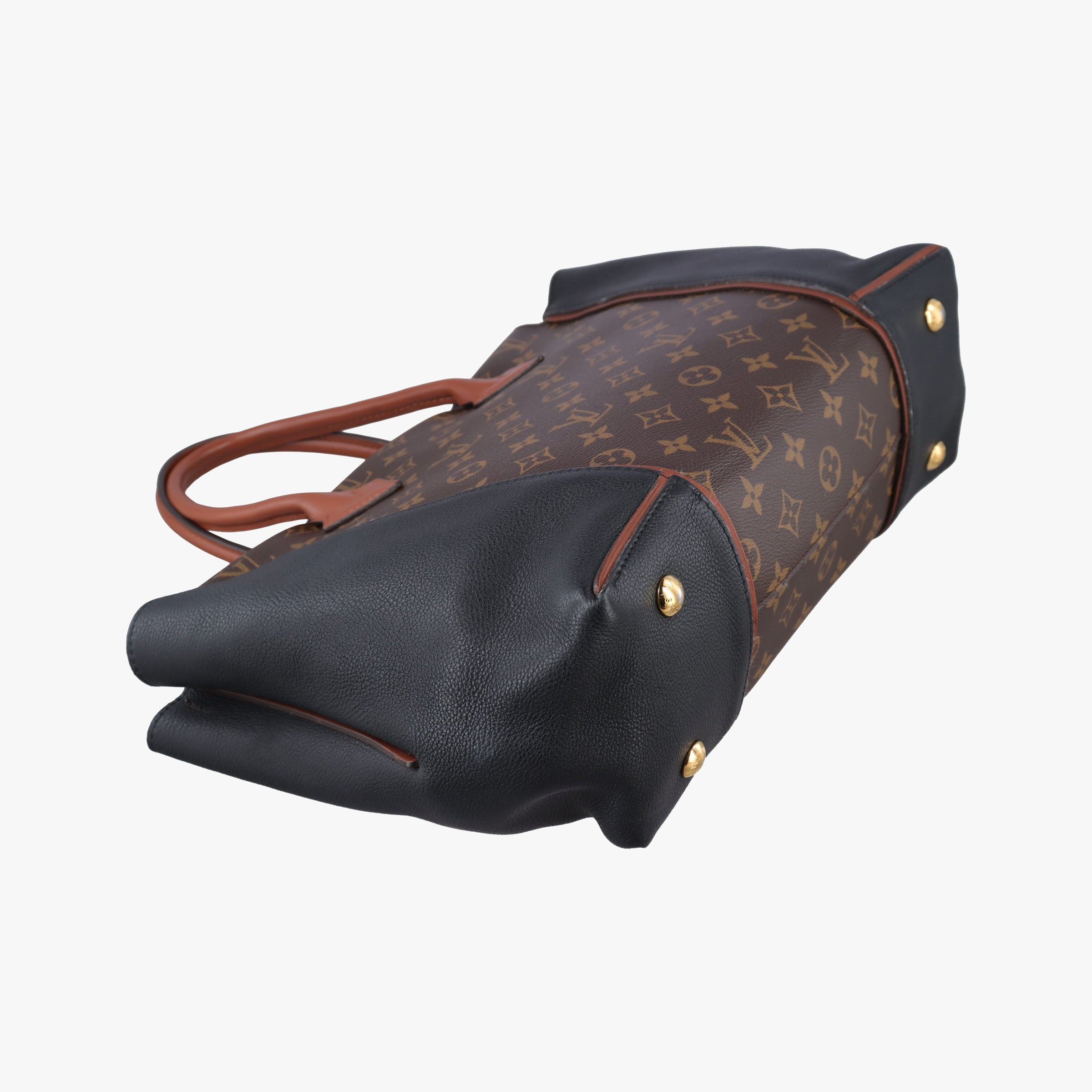 Secondhand Louis Vuitton Tote W PM Brown×black Monogram Canvas×calf leather M40942 handbag | stylenewstar