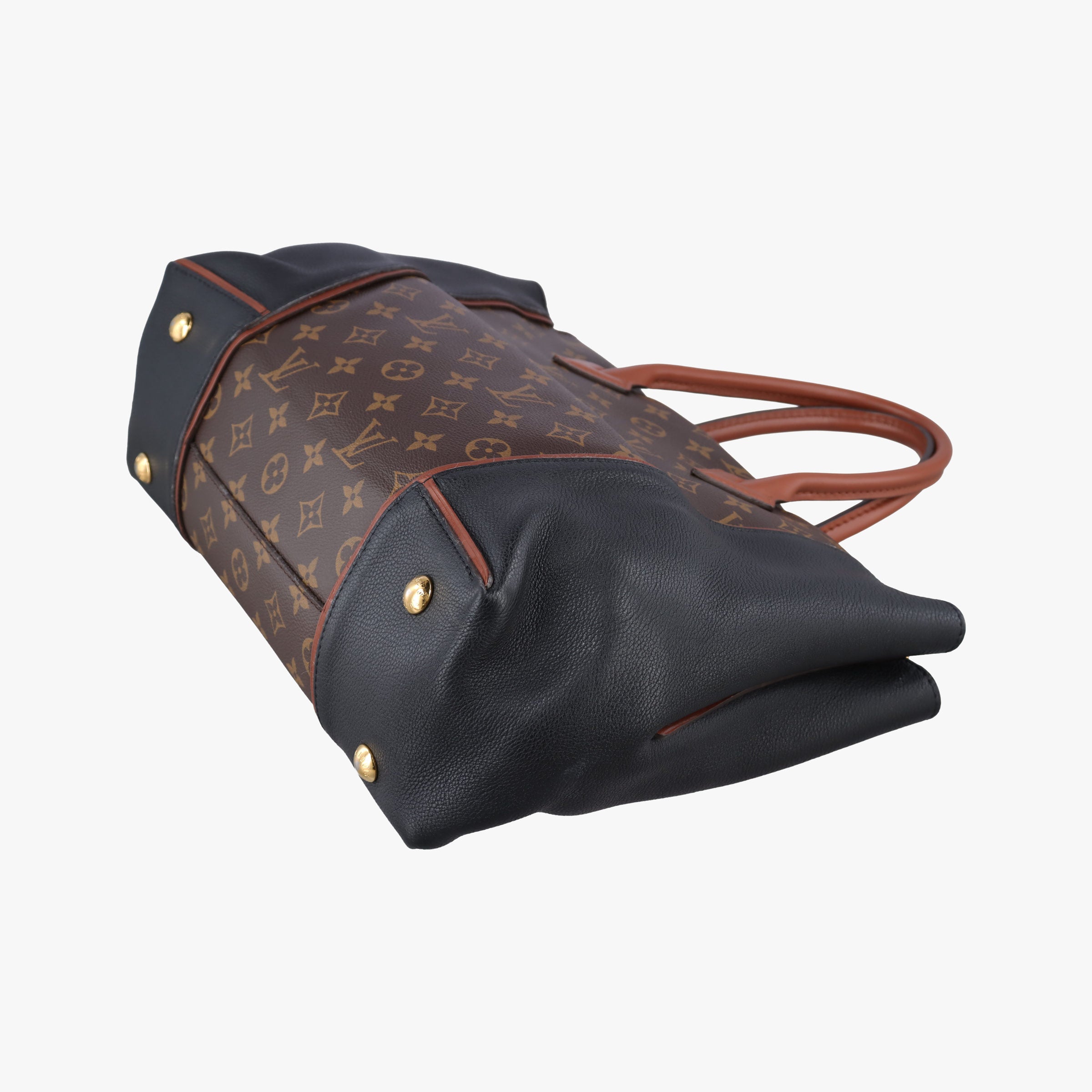 Secondhand Louis Vuitton Tote W PM Brown×black Monogram Canvas×calf leather M40942 handbag | stylenewstar