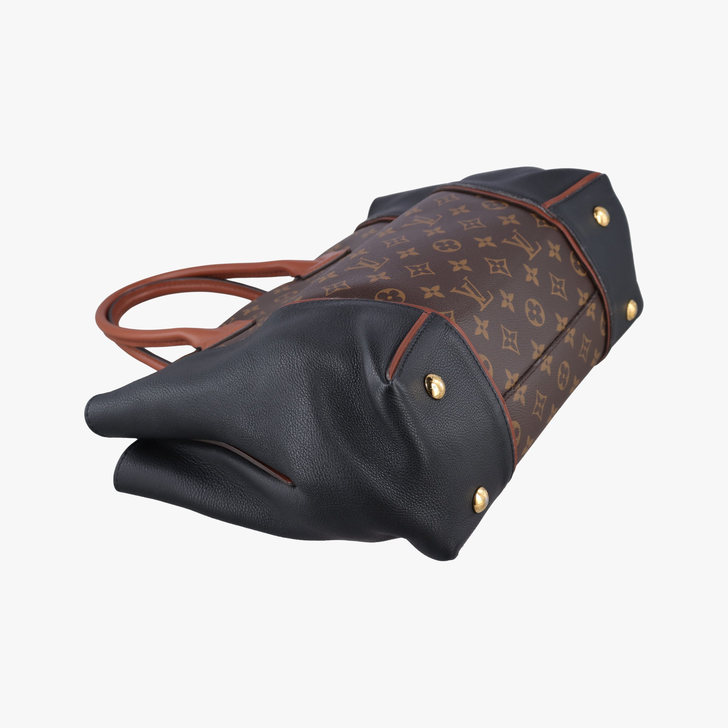 Secondhand Louis Vuitton Tote W PM Brown×black Monogram Canvas×calf leather M40942 handbag | stylenewstar