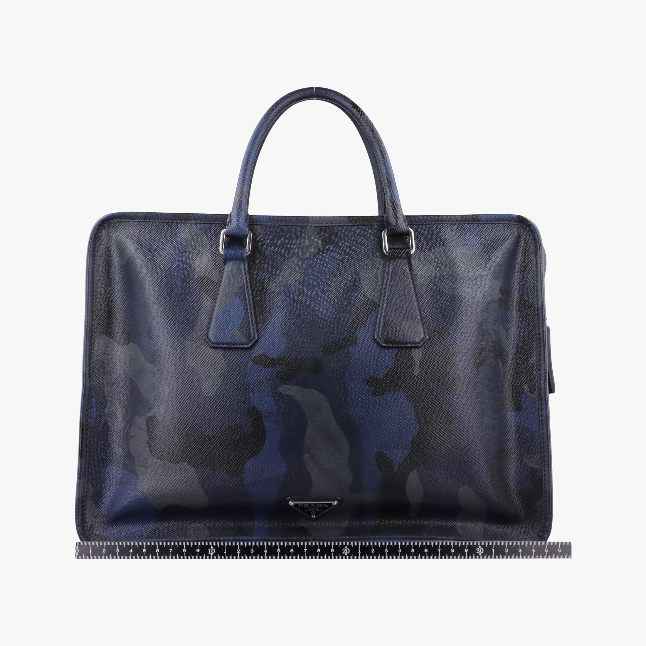 Vintage Prada business bag briefcase Navy Camouflage SAFFIANO Leather 2VE365 handbag | stylenewstar