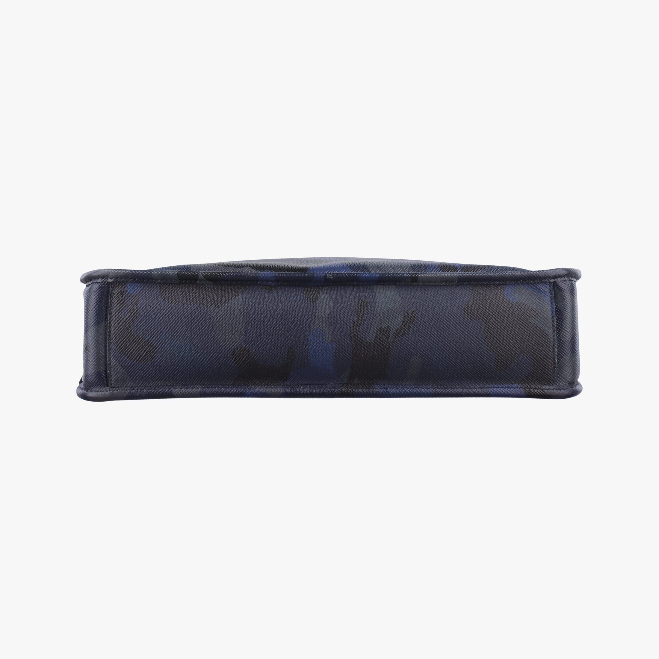 Vintage Prada business bag briefcase Navy Camouflage SAFFIANO Leather 2VE365 handbag | stylenewstar