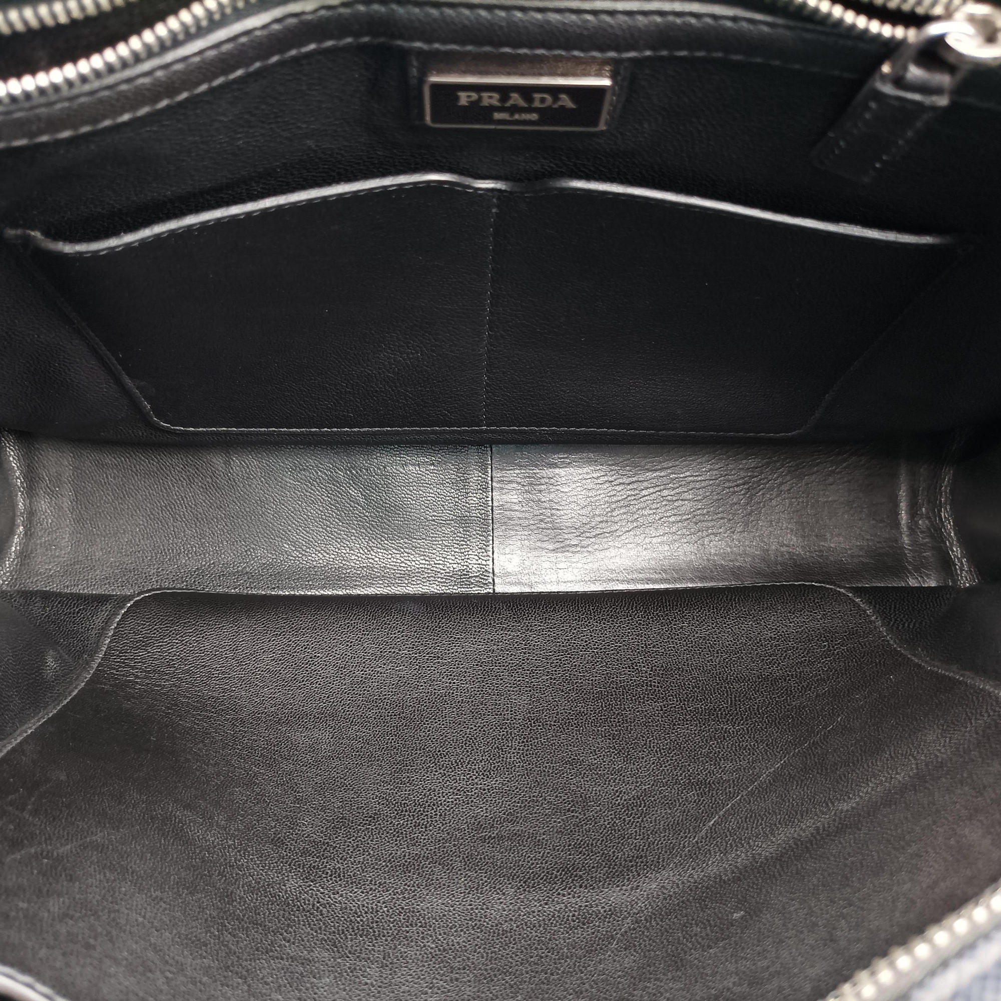 Vintage Prada business bag briefcase Navy Camouflage SAFFIANO Leather 2VE365 handbag | stylenewstar