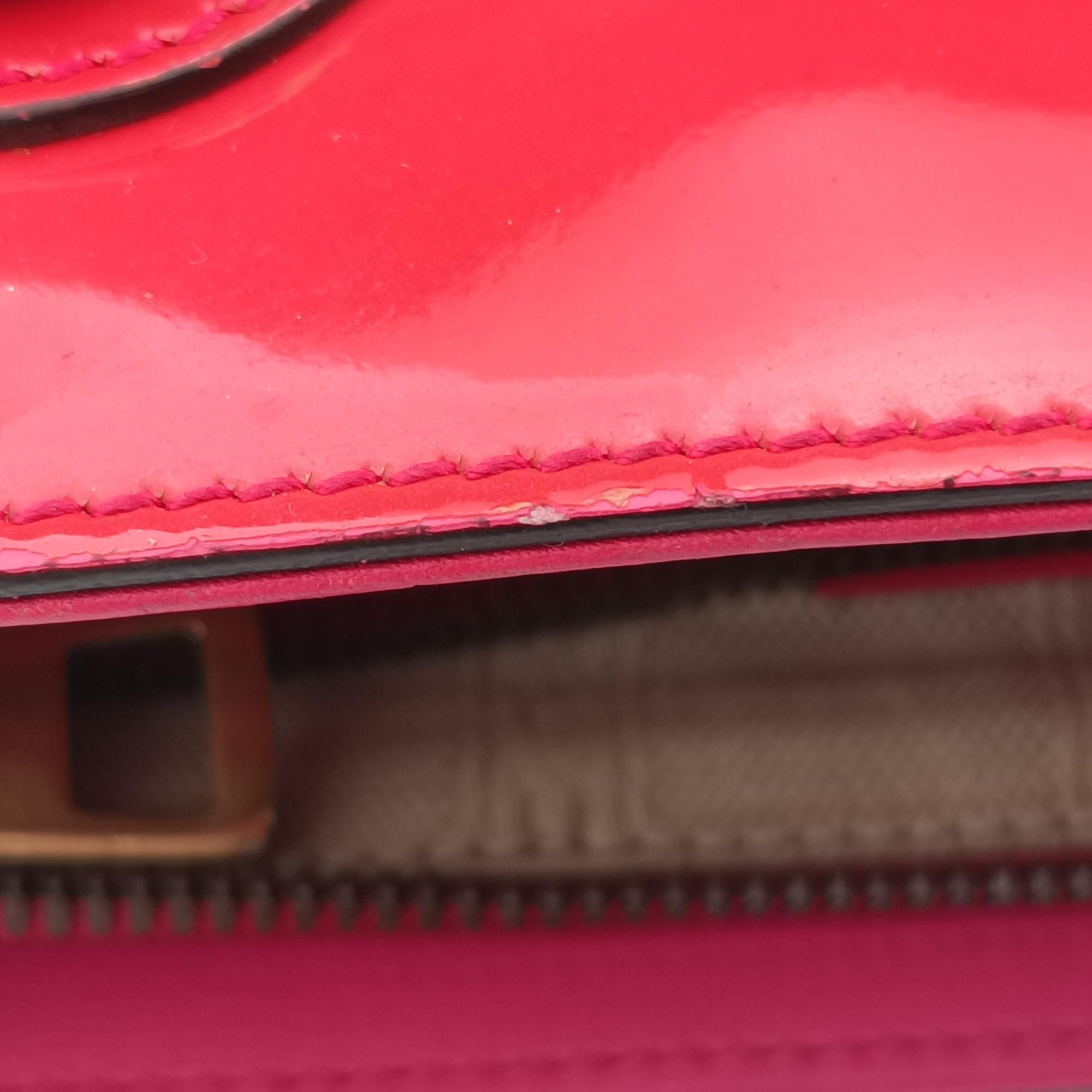 Pre-owned Gucci Bright Bit Red Patent Leather 371925 shoulderbag | stylenewstar