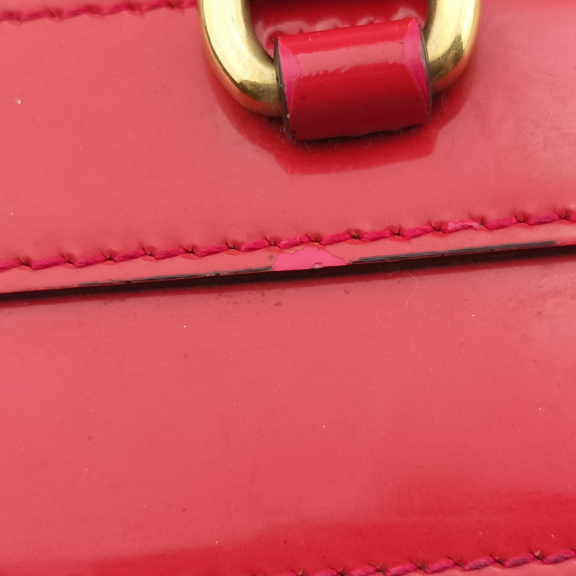 Pre-owned Gucci Bright Bit Red Patent Leather 371925 shoulderbag | stylenewstar