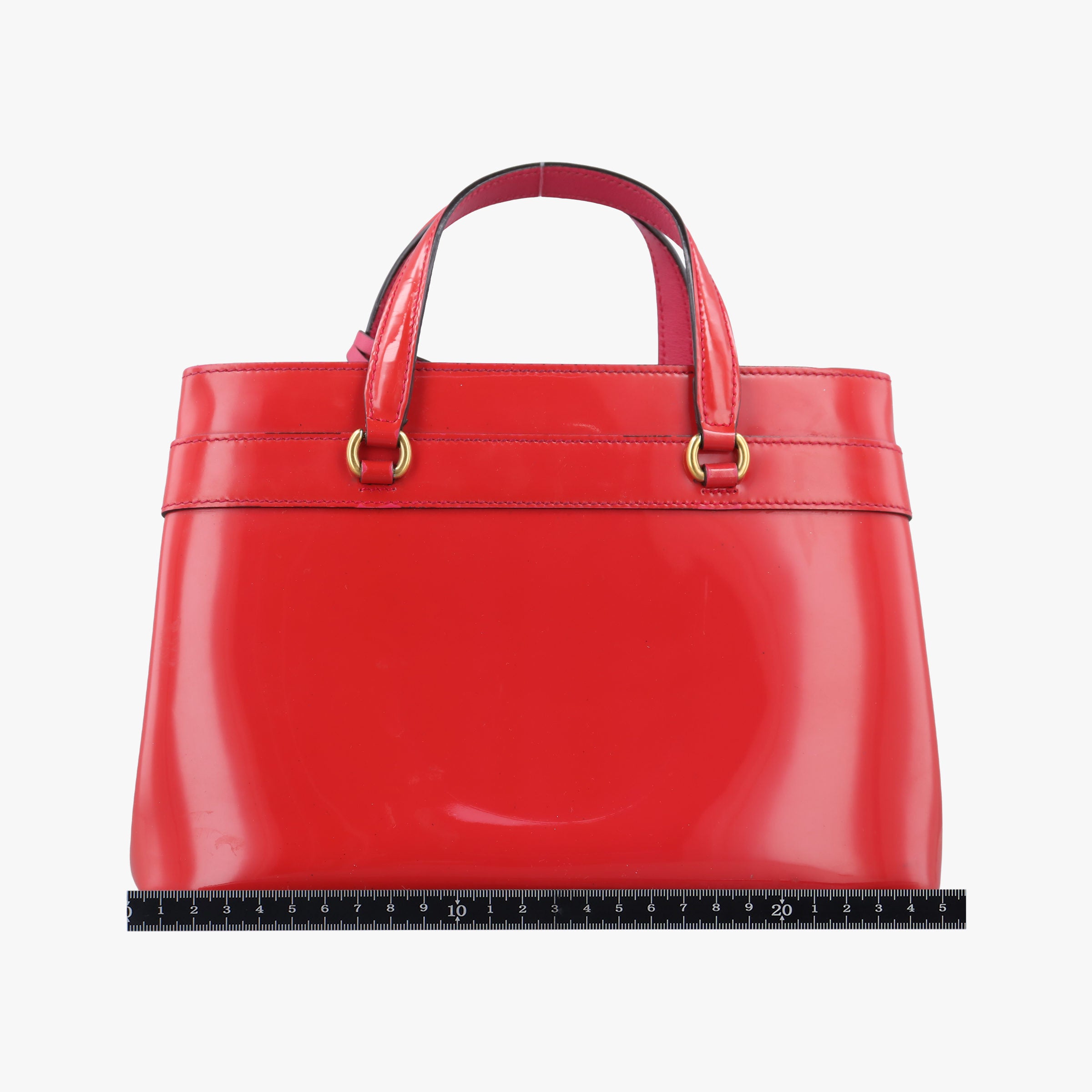 Pre-owned Gucci Bright Bit Red Patent Leather 371925 shoulderbag | stylenewstar