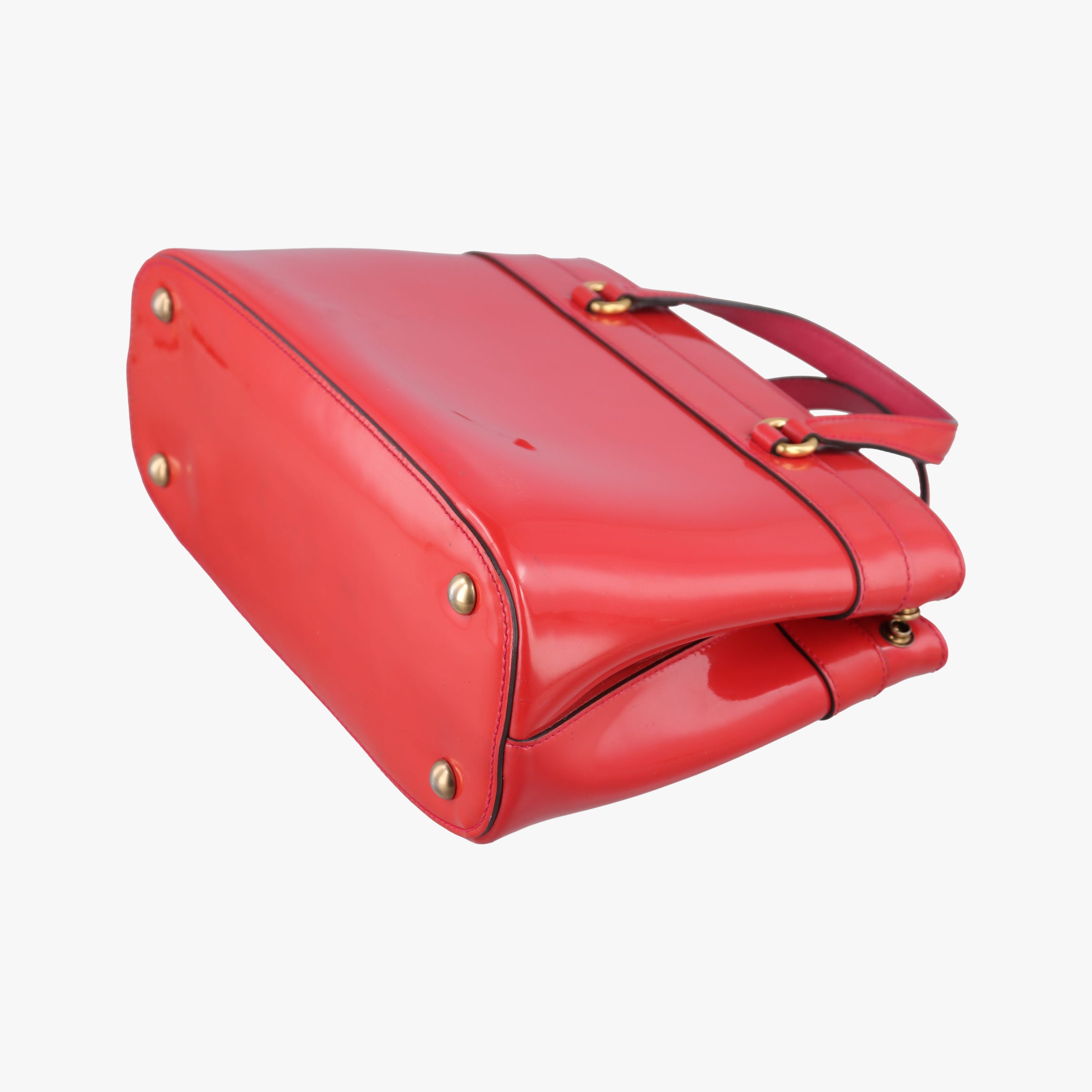 Pre-owned Gucci Bright Bit Red Patent Leather 371925 shoulderbag | stylenewstar