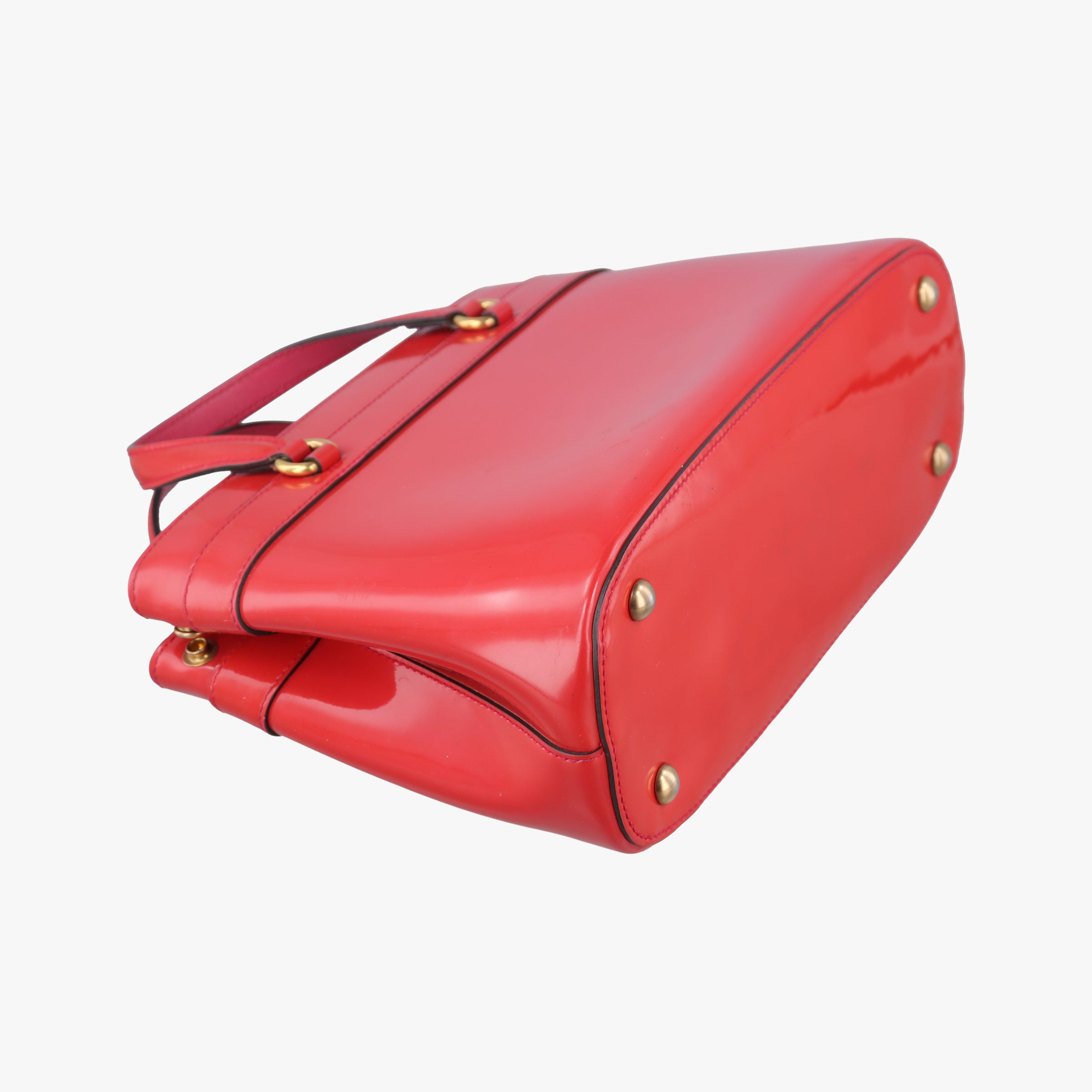 Pre-owned Gucci Bright Bit Red Patent Leather 371925 shoulderbag | stylenewstar