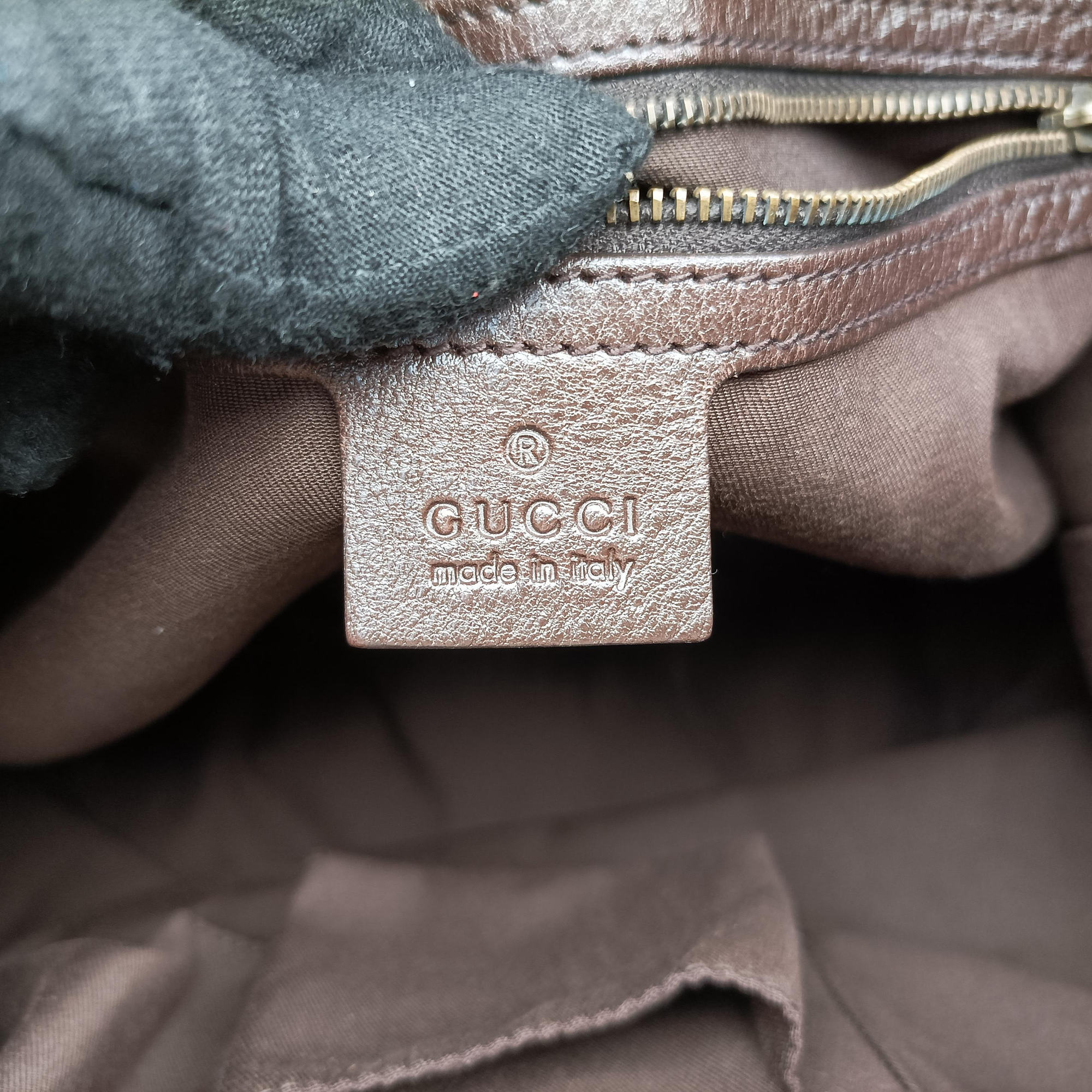 Pre-owned Gucci Guccissima Interlocking Icon Hobo Brown leather 223951 shoulderbag | stylenewstar