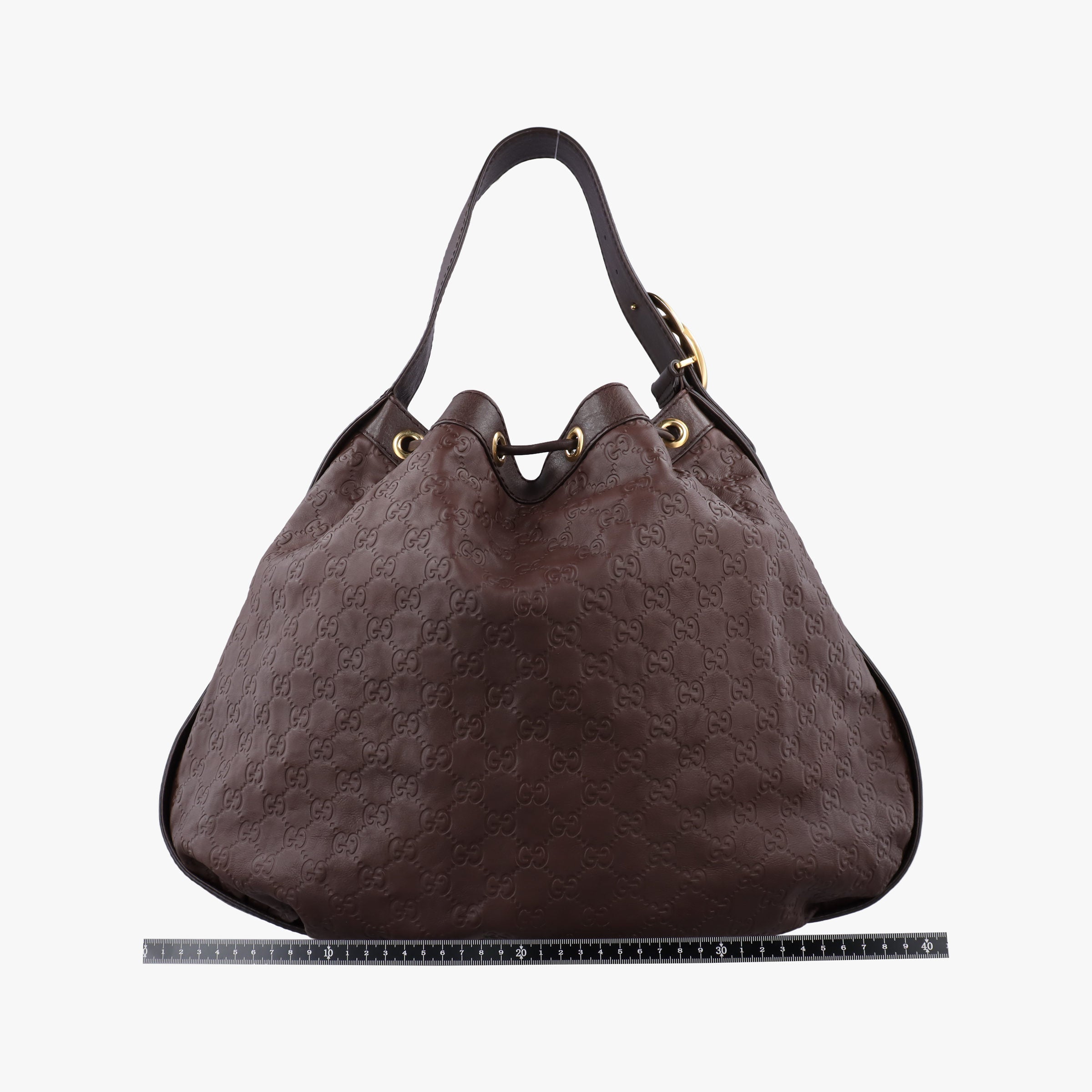 Pre-owned Gucci Guccissima Interlocking Icon Hobo Brown leather 223951 shoulderbag | stylenewstar