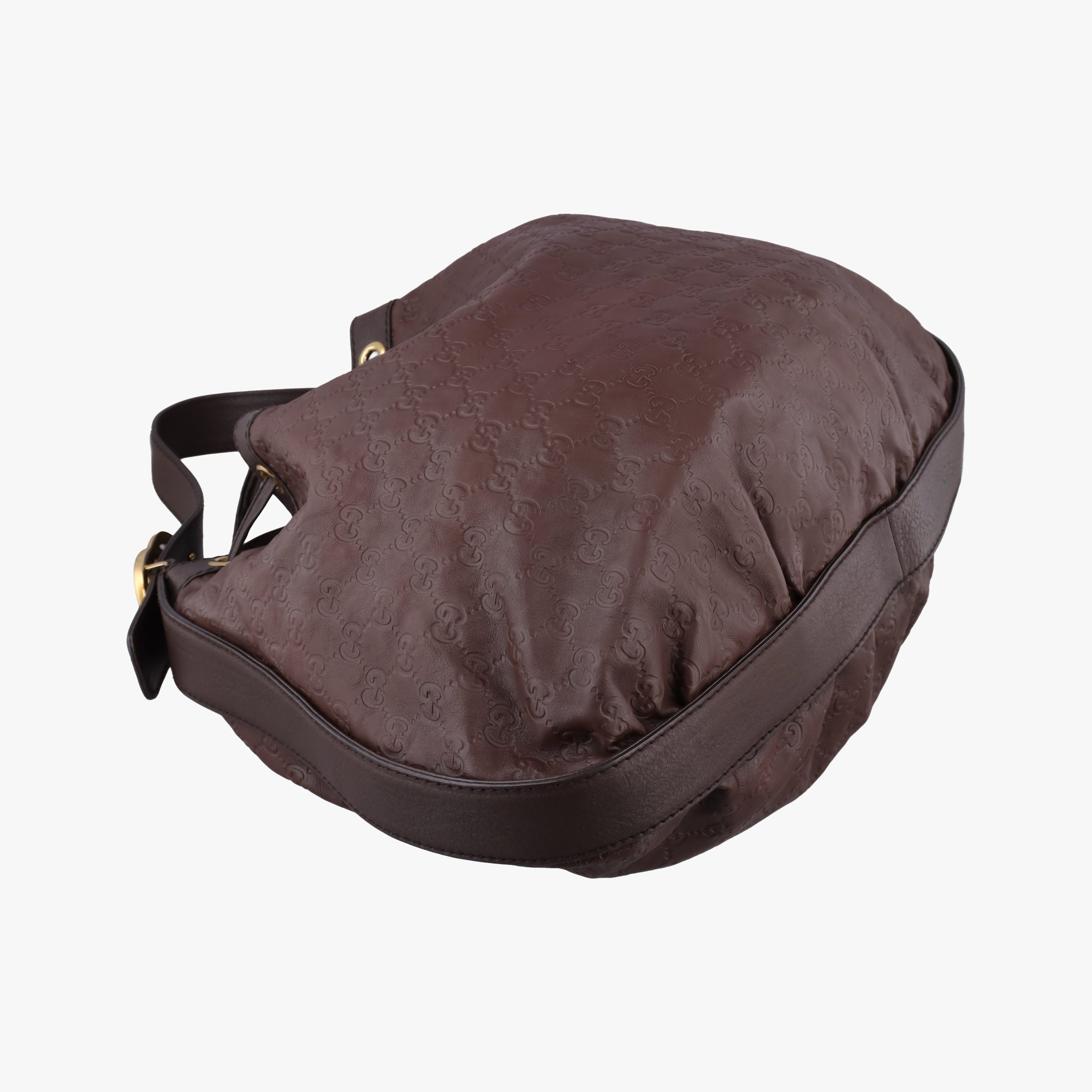Pre-owned Gucci Guccissima Interlocking Icon Hobo Brown leather 223951 shoulderbag | stylenewstar